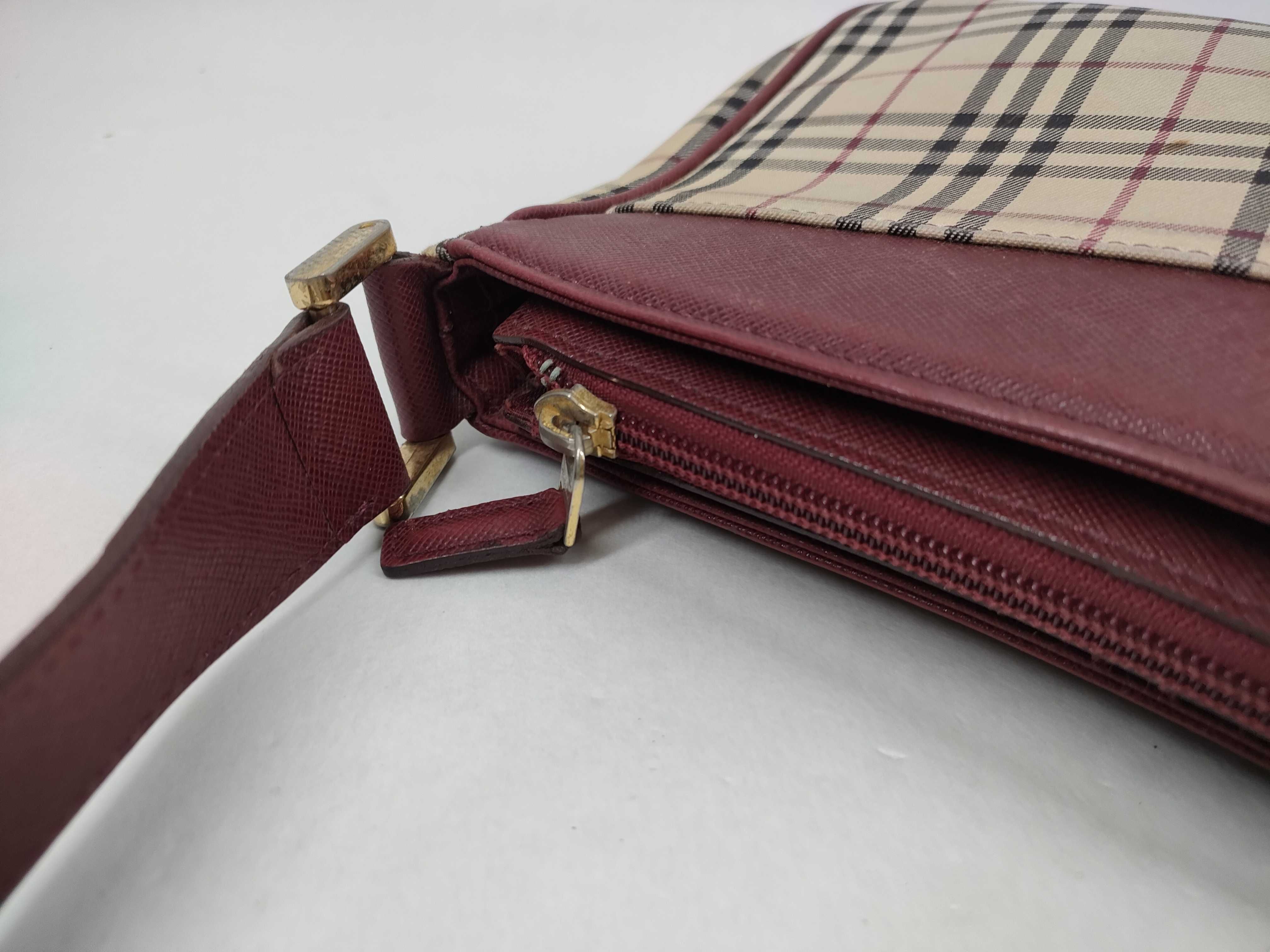 Nova Check Canvas x Leather Shoulder Bag — view 9