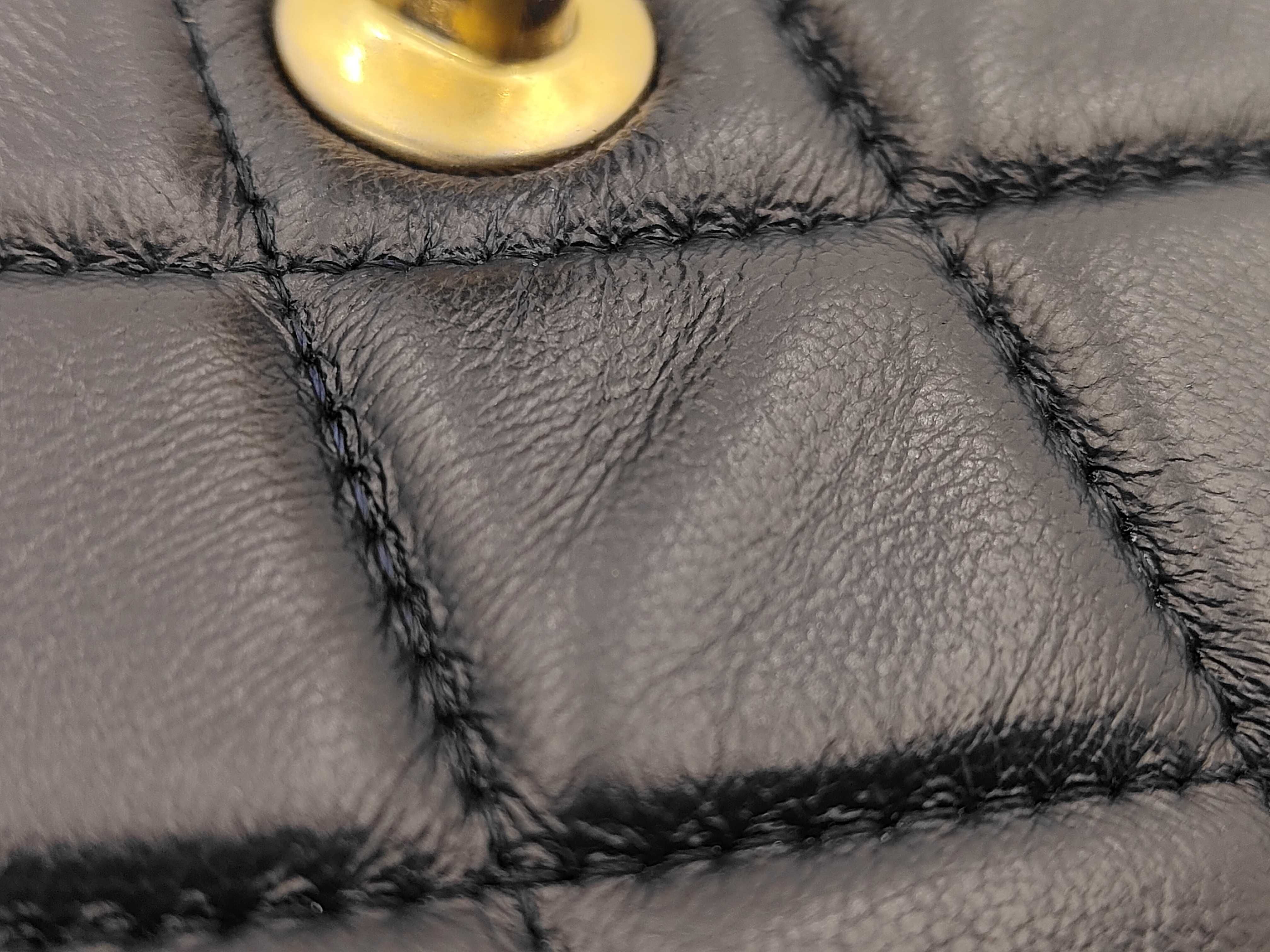 Matelassé Chain Wallet, Lambskin, Navy Bag — view 13