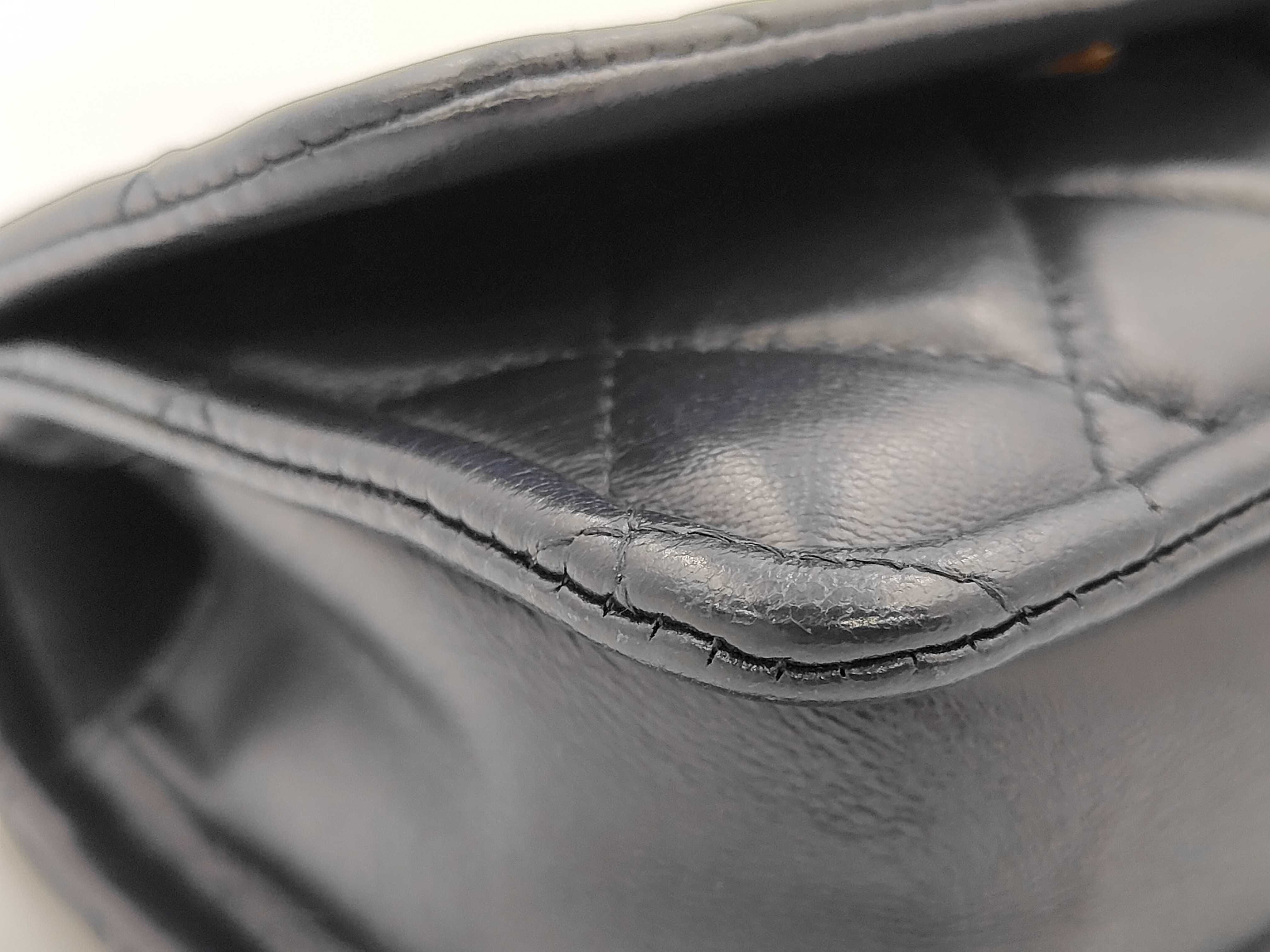 Matelassé Chain Wallet, Lambskin, Navy Bag — view 6