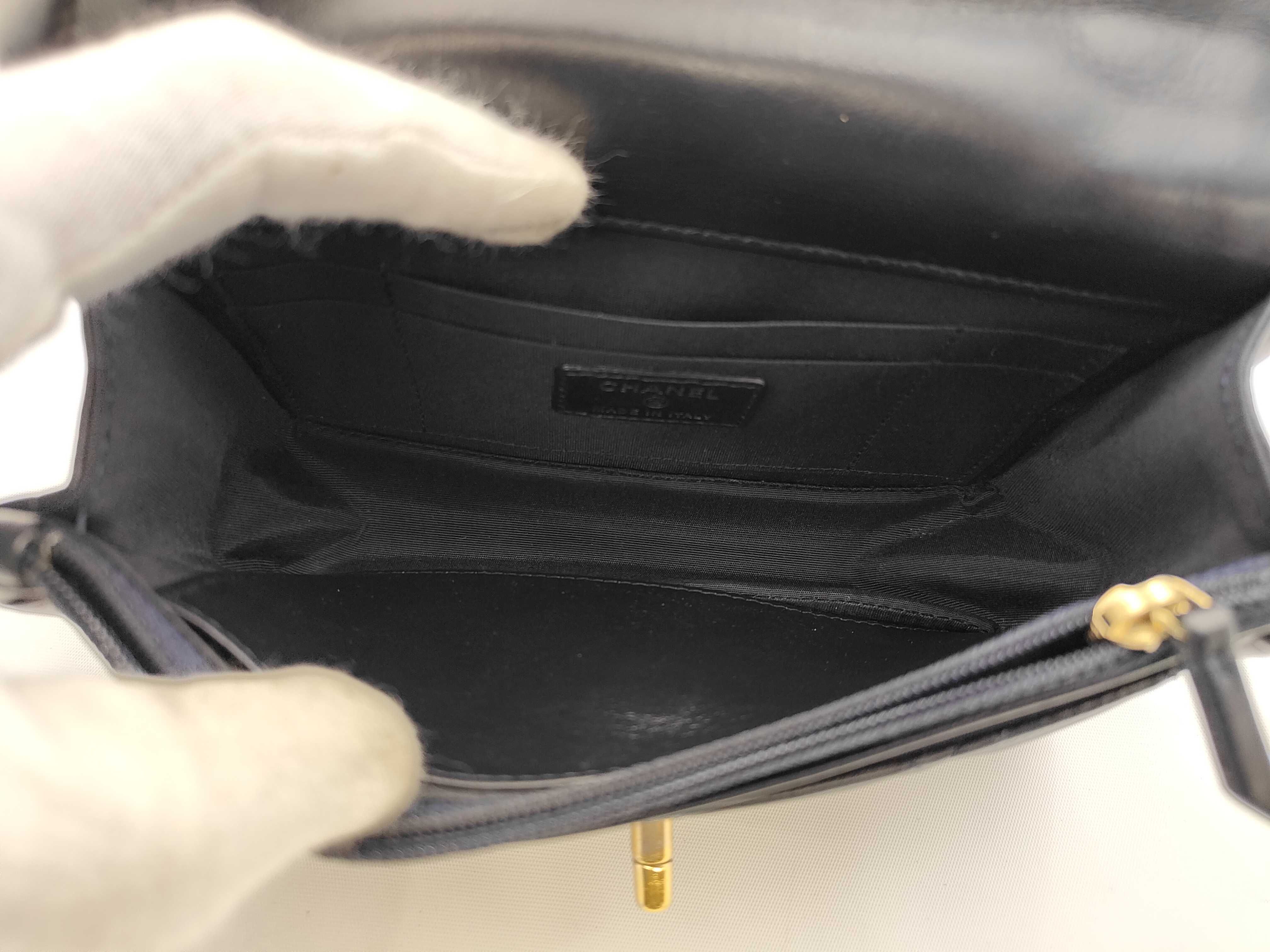 Matelassé Chain Wallet, Lambskin, Navy Bag — view 8