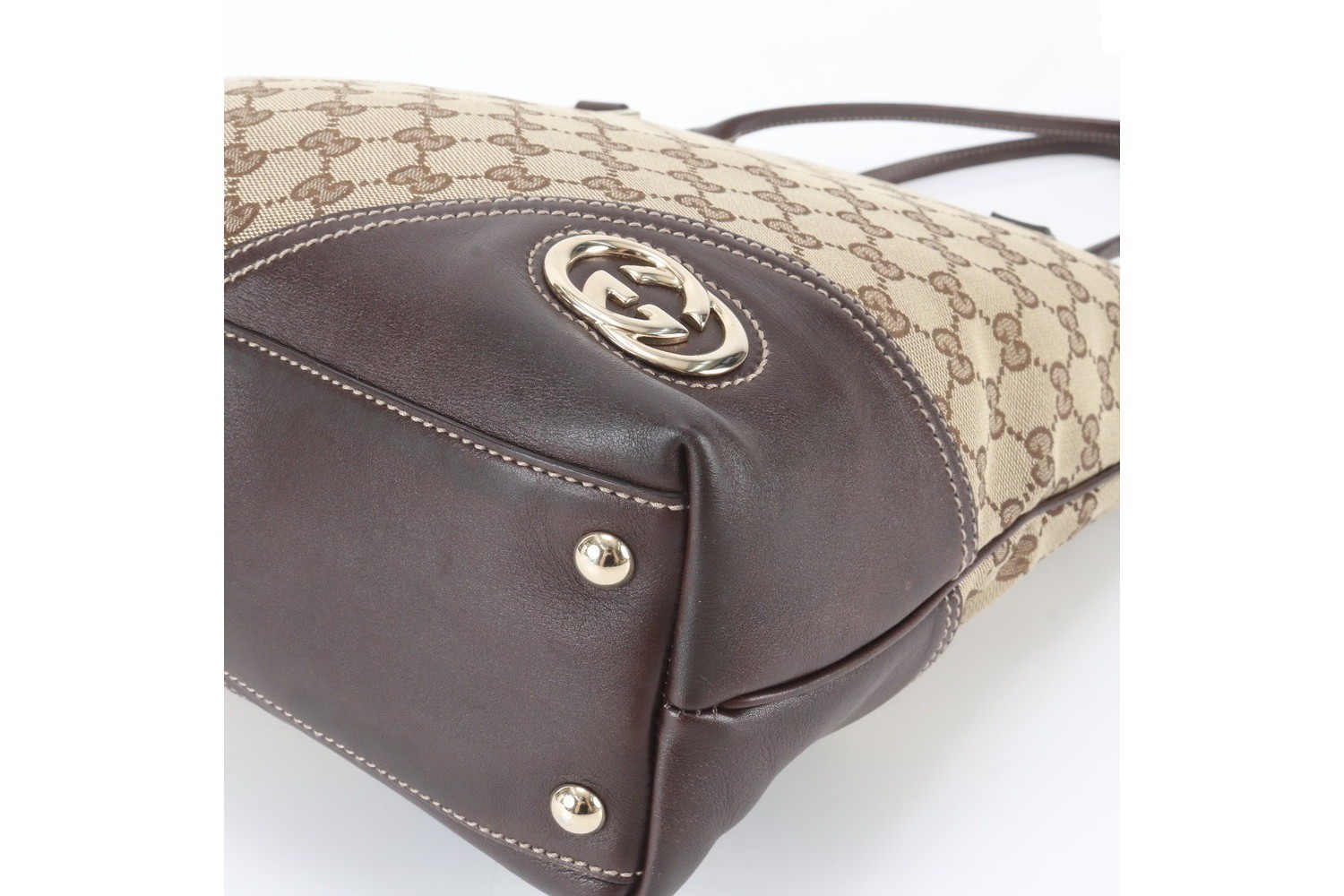 GG Canvas New Brit 182492 Leather Tote Bag — view 5