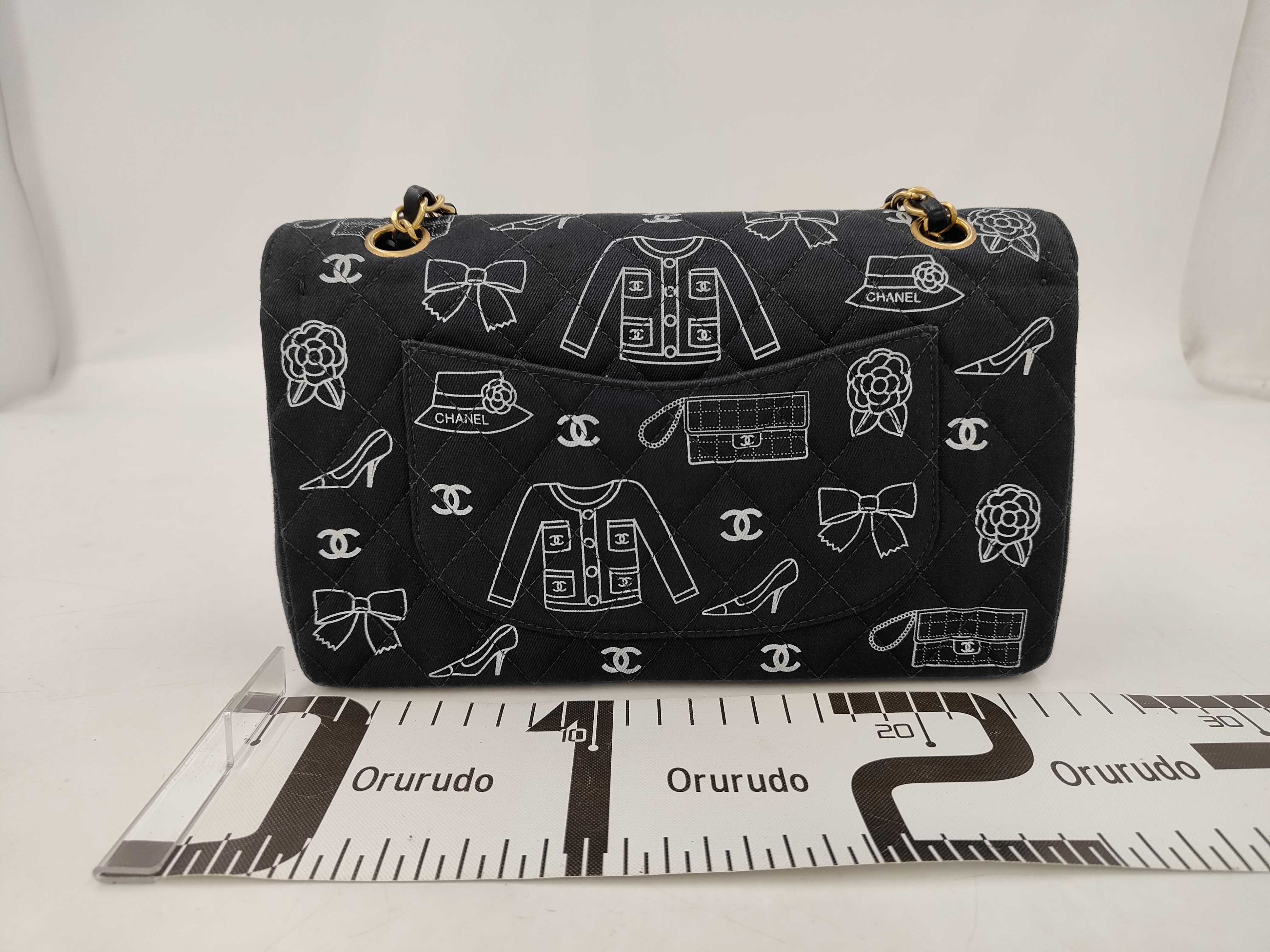 Icon Line Double Flap Canvas Black GP Shoulder Bag — view 2
