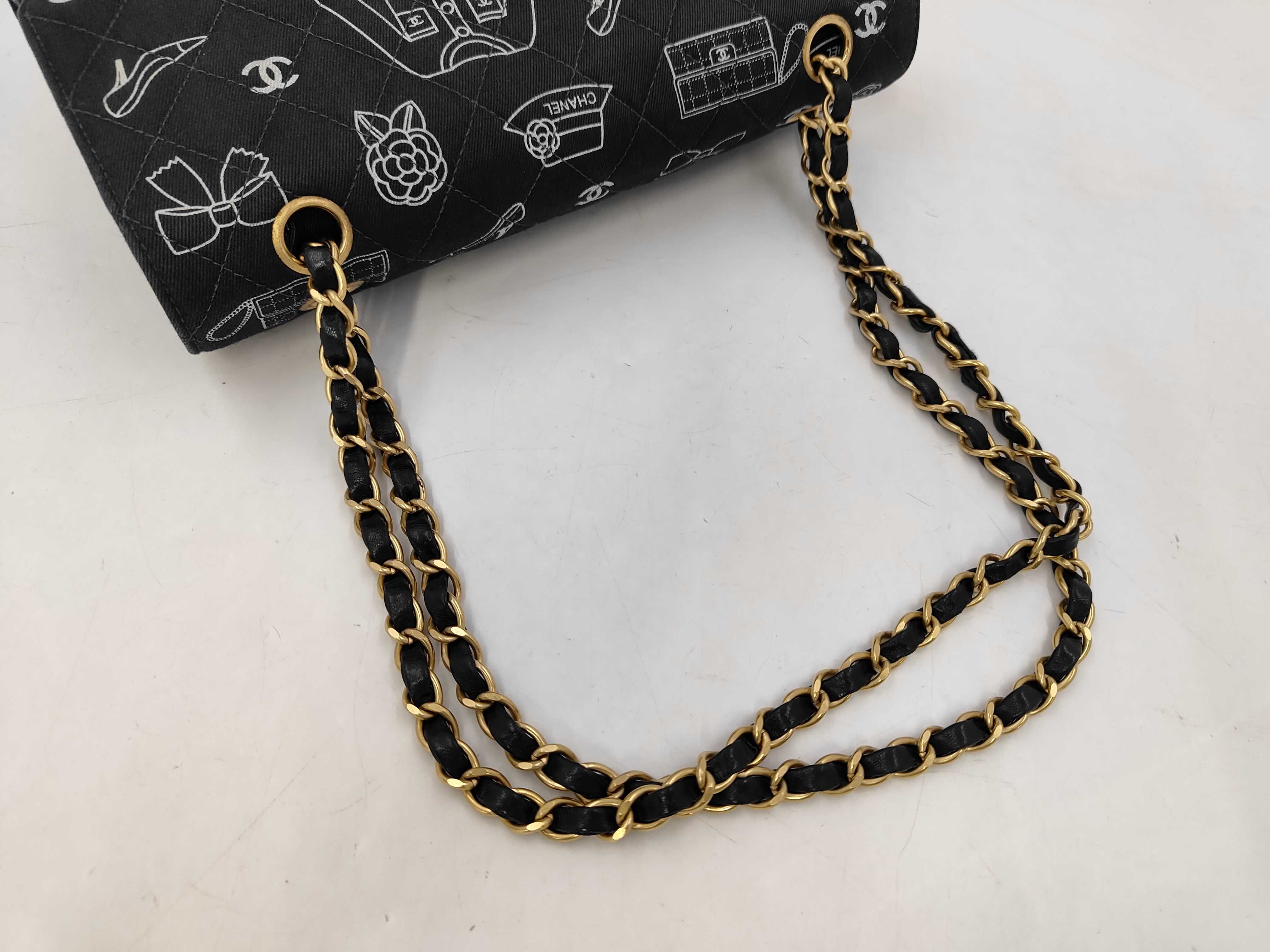 Icon Line Double Flap Canvas Black GP Shoulder Bag — view 3