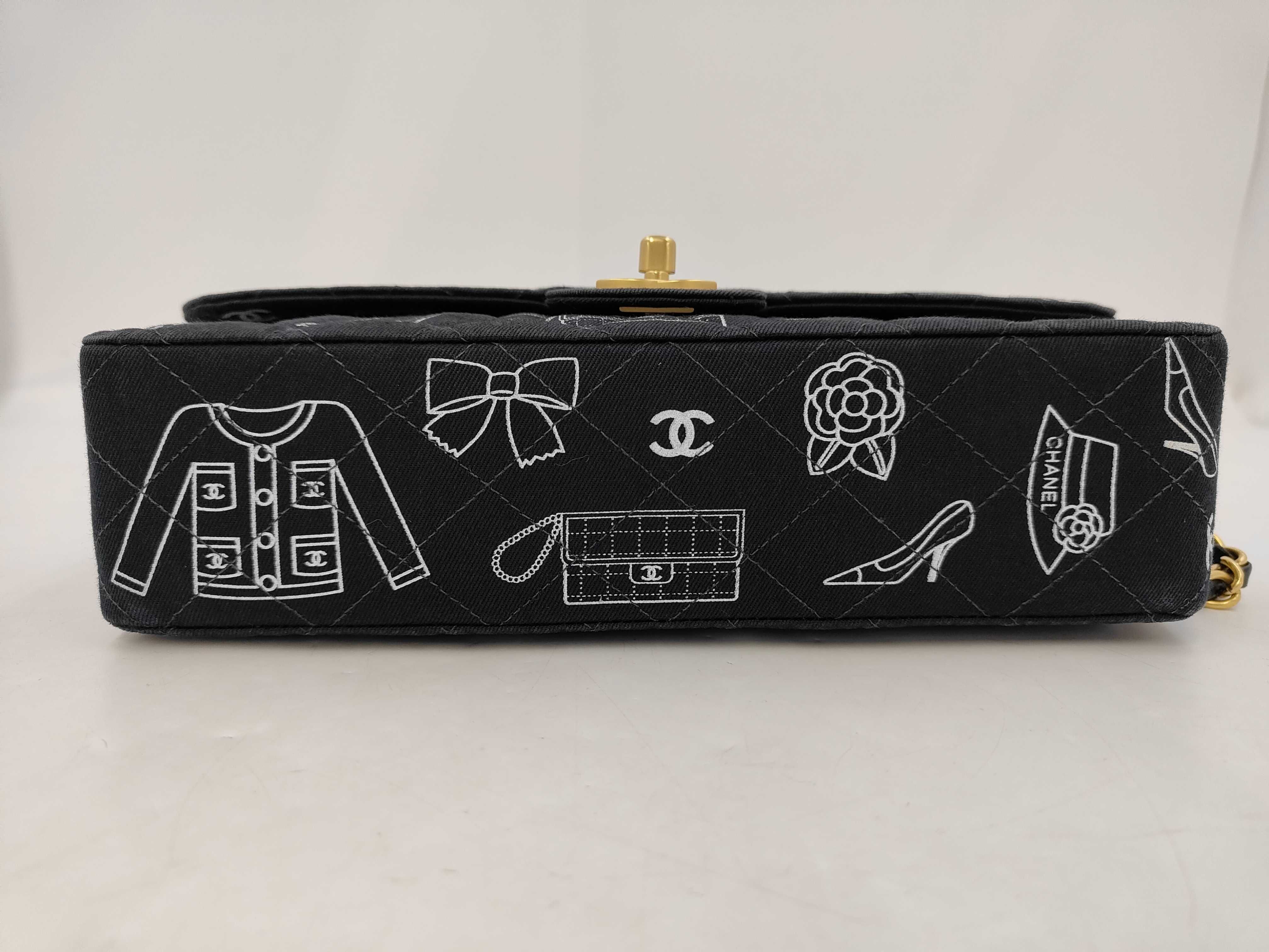 Icon Line Double Flap Canvas Black GP Shoulder Bag — view 5