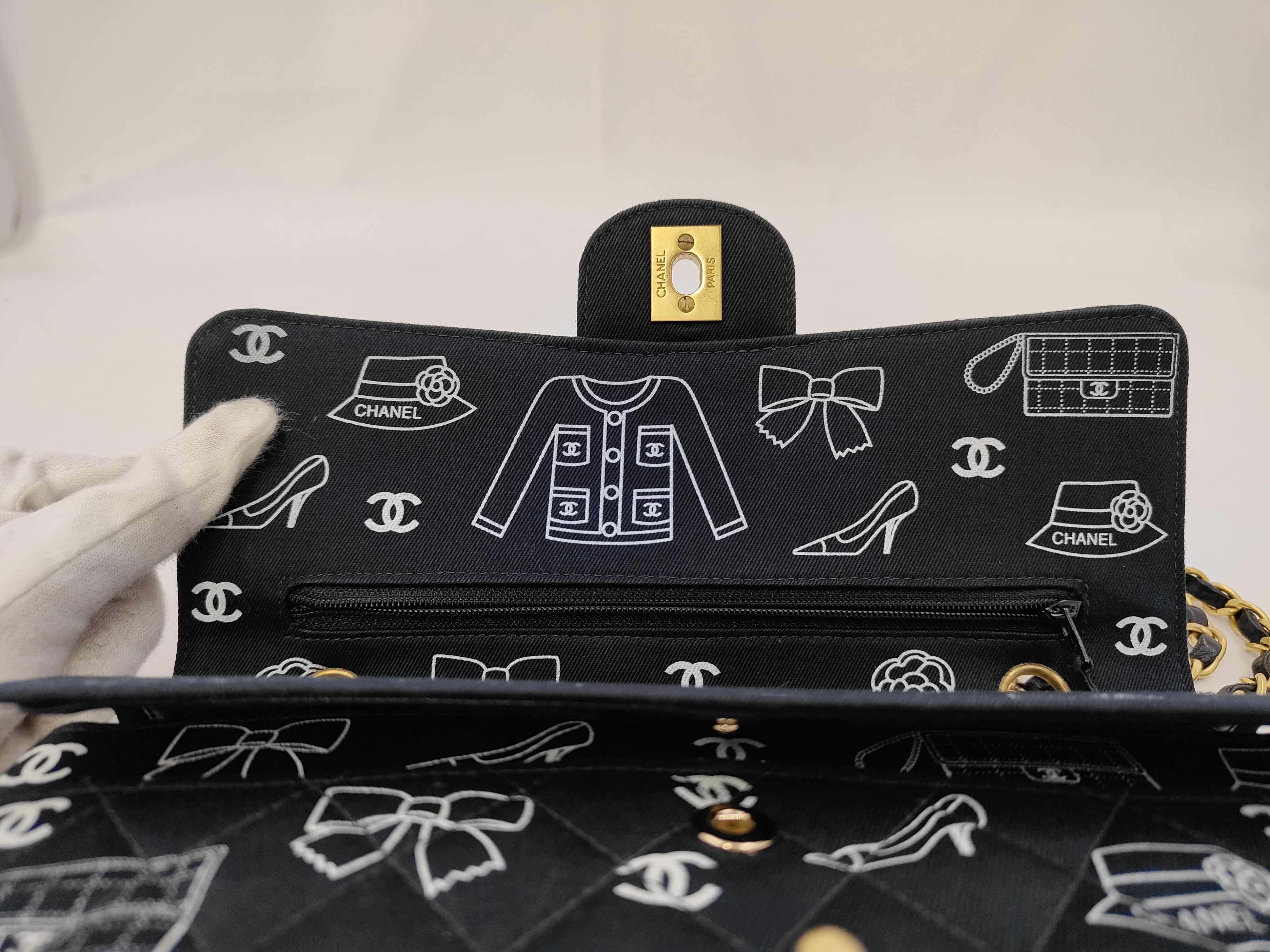 Icon Line Double Flap Canvas Black GP Shoulder Bag — view 8