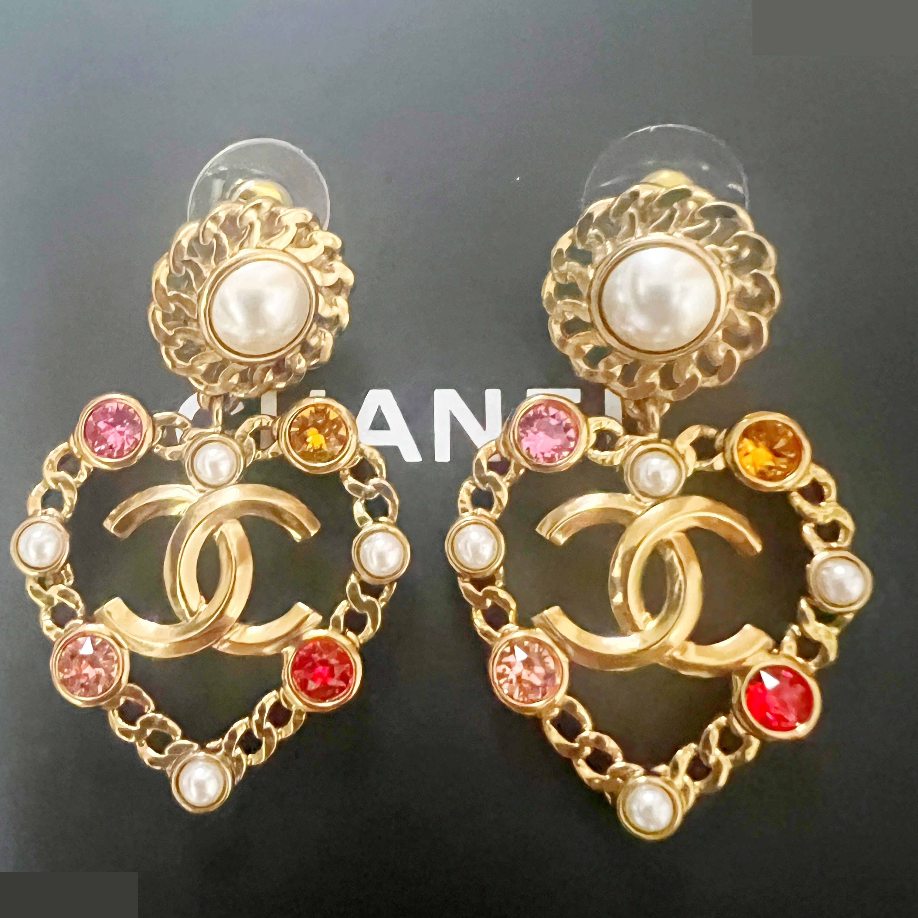 A21P Heart Color Stone Earrings — view 2