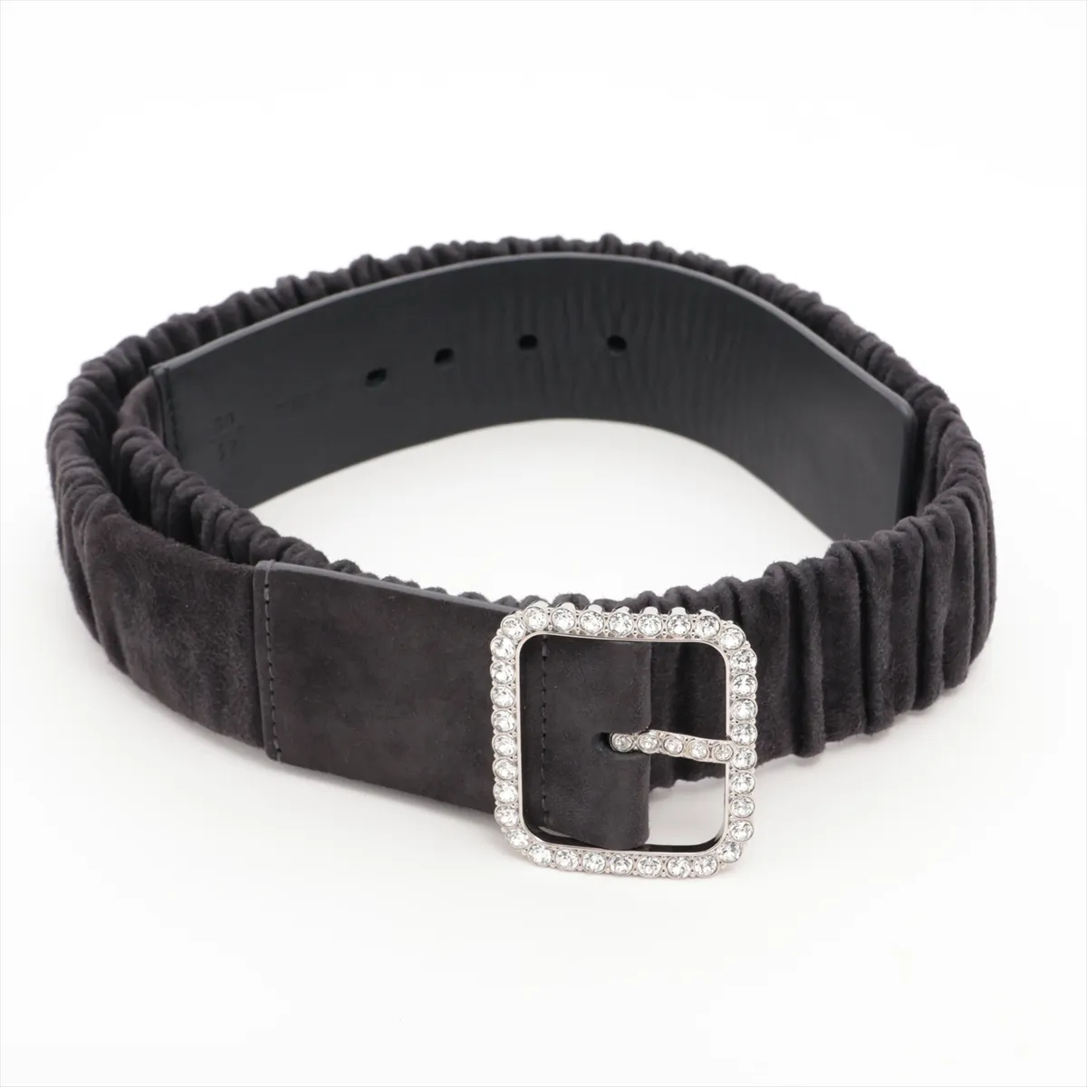 Coco Mark B20 Belt, Size 80, Suede, Black. Shows wear,