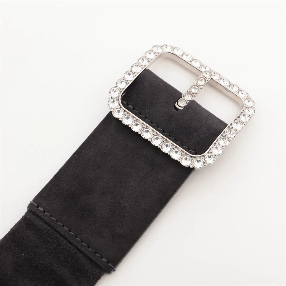 Coco Mark B20 Belt, Size 80, Suede, Black. Shows wear, — view 2