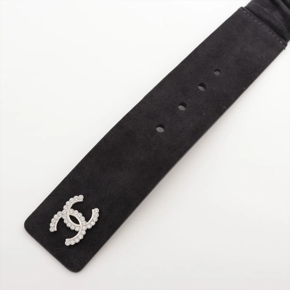Coco Mark B20 Belt, Size 80, Suede, Black. Shows wear, — view 3