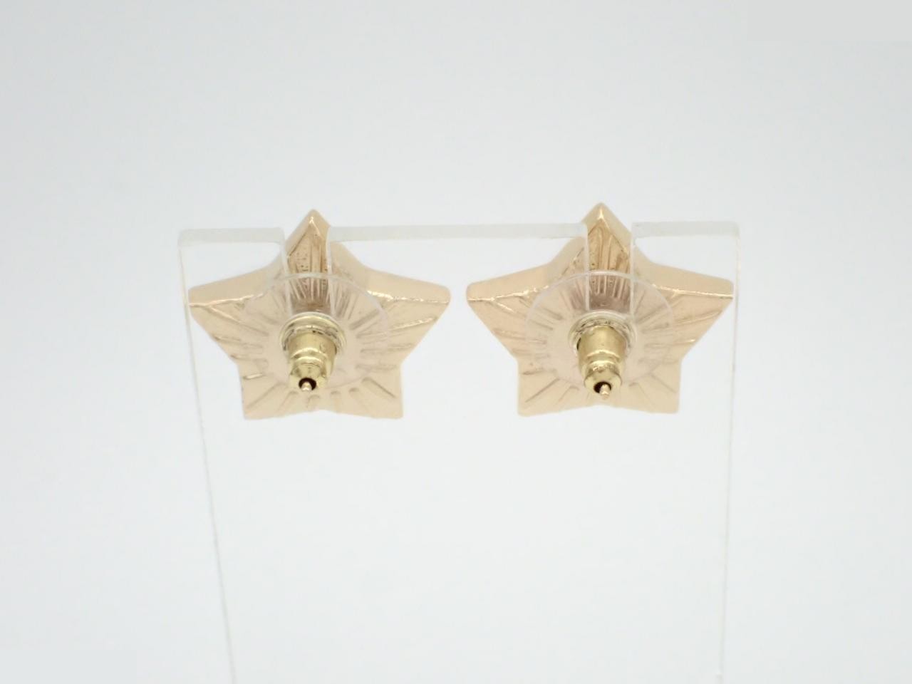 earrings, star design, Coco Mark, rhinestone, B24C, width 2.3cm — view 2