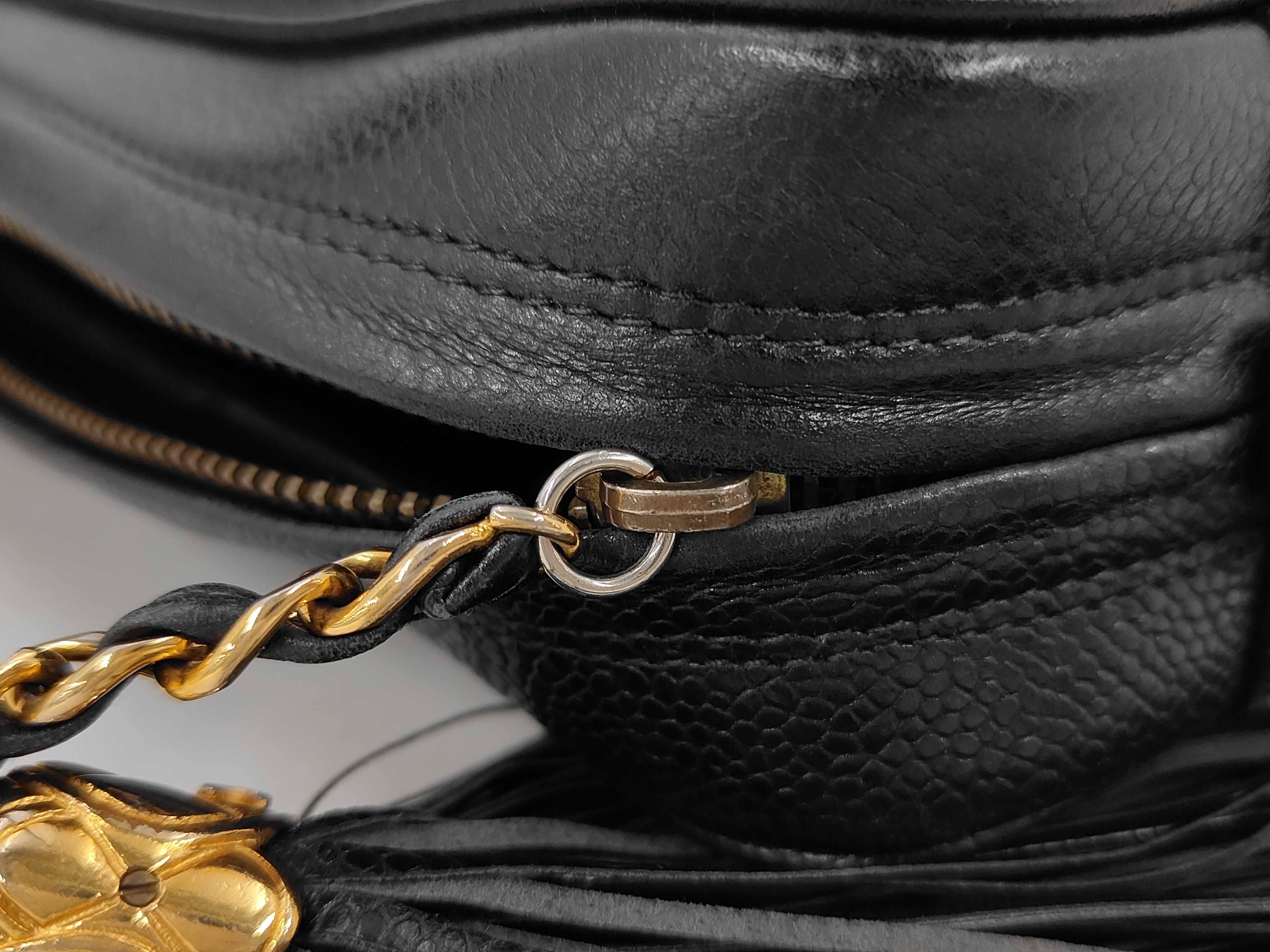 Caviar Skin Matelassé Fringe Chain Shoulder Bag — view 11