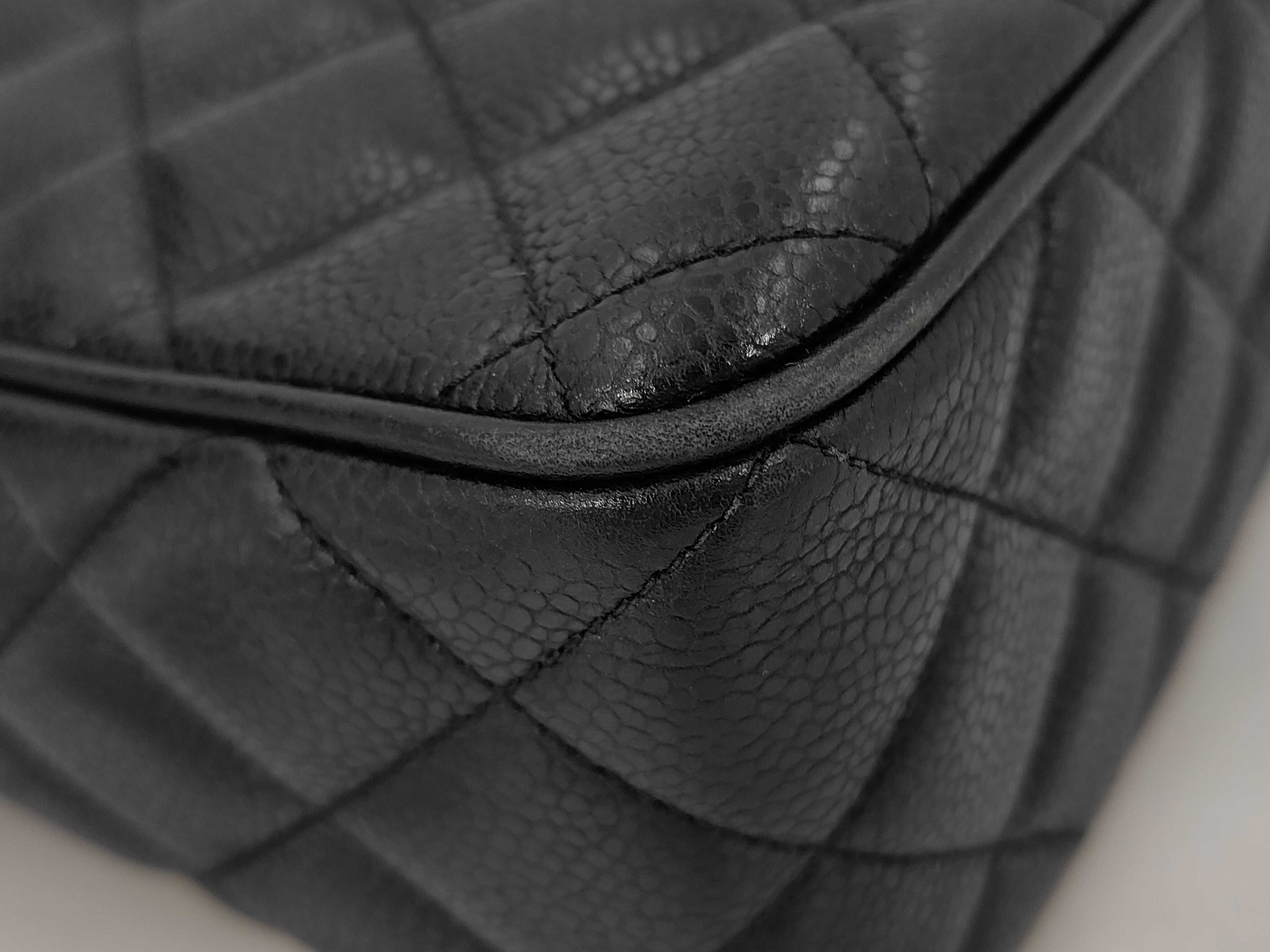 Caviar Skin Matelassé Fringe Chain Shoulder Bag — view 3