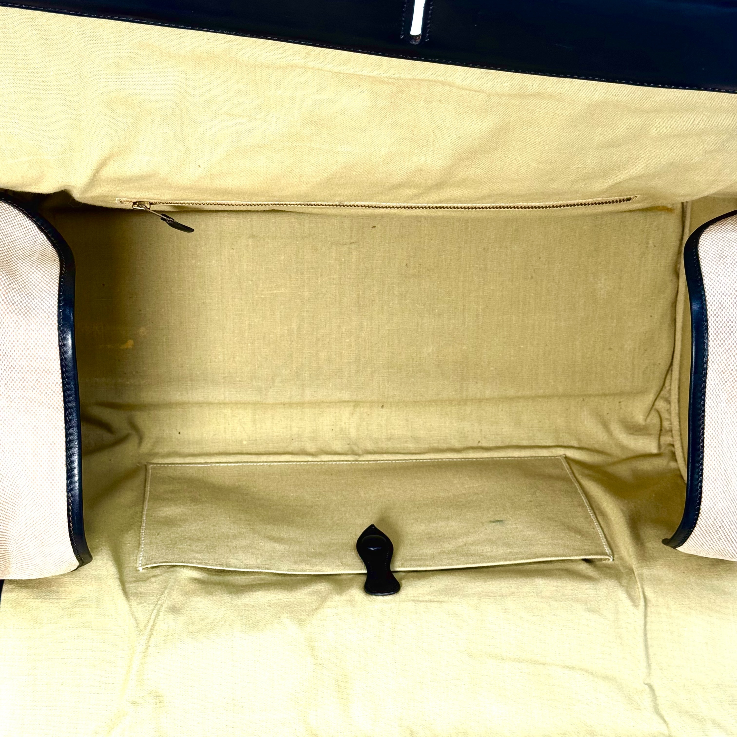 Boston bag, beige canvas and leather. — view 8