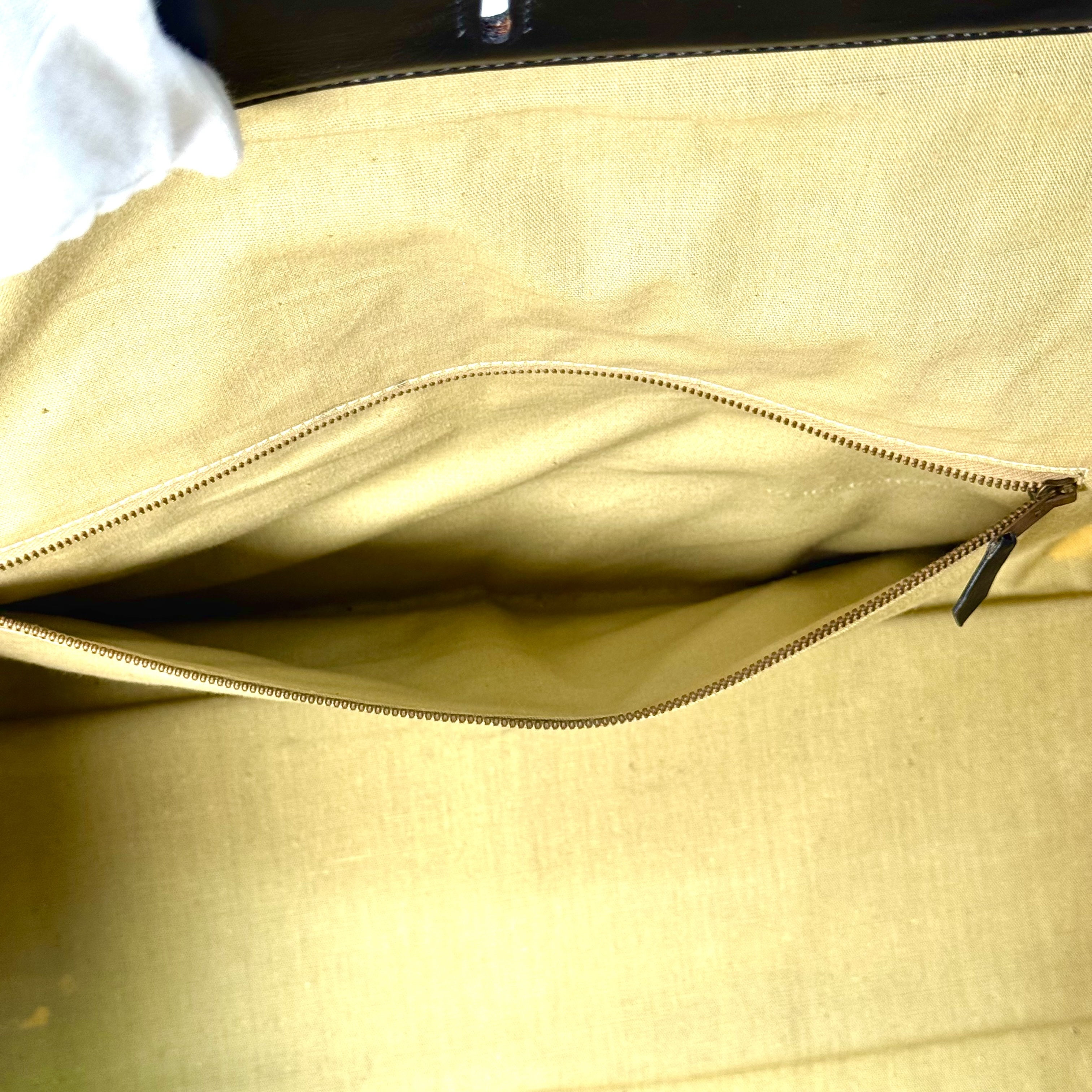 Boston bag, beige canvas and leather. — view 9