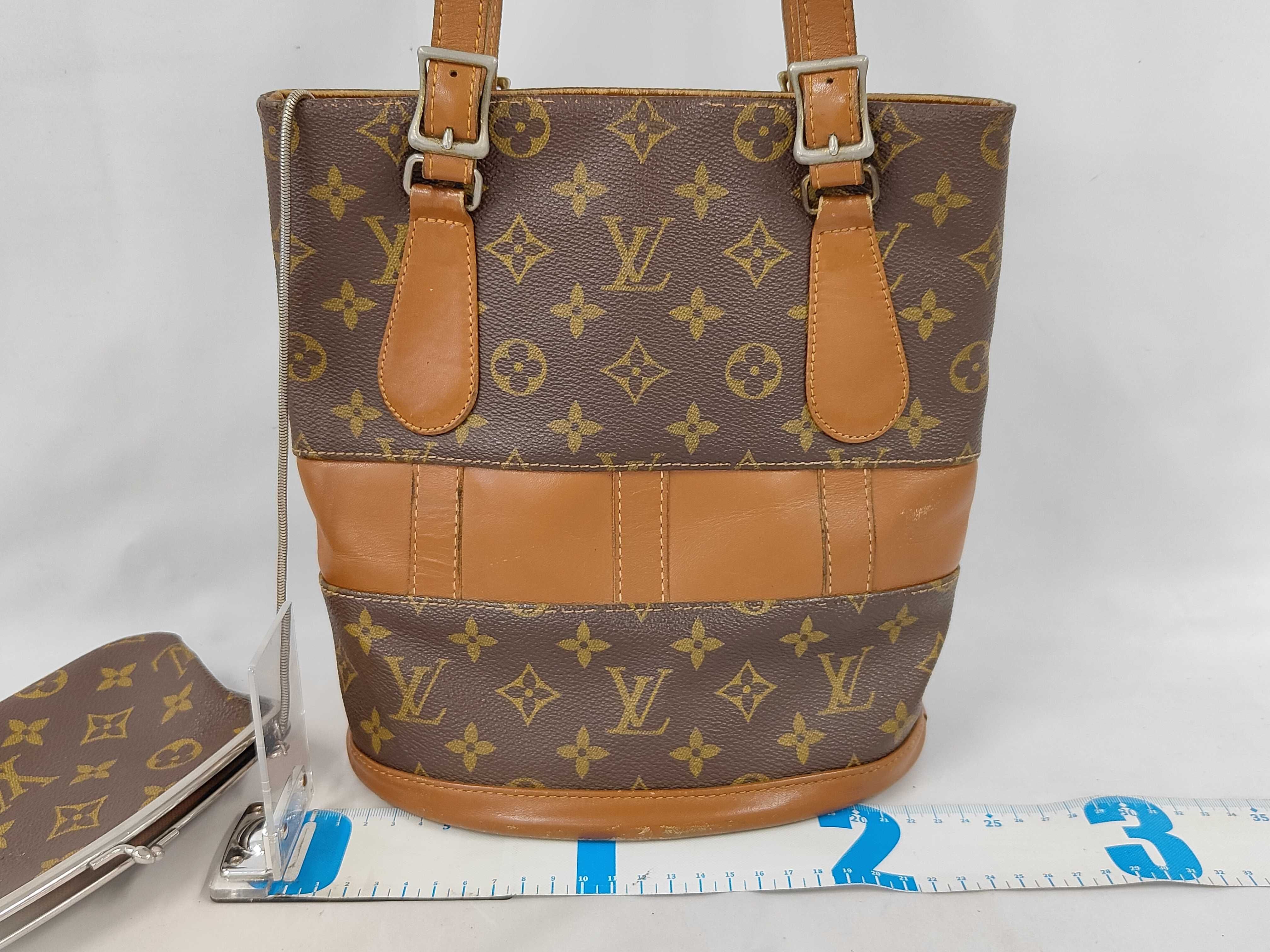 Monogram T42238 Monogram Bucket PM Tote Bag with Pouch — view 2