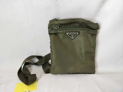Nylon Mini Shoulder Bag, Khaki