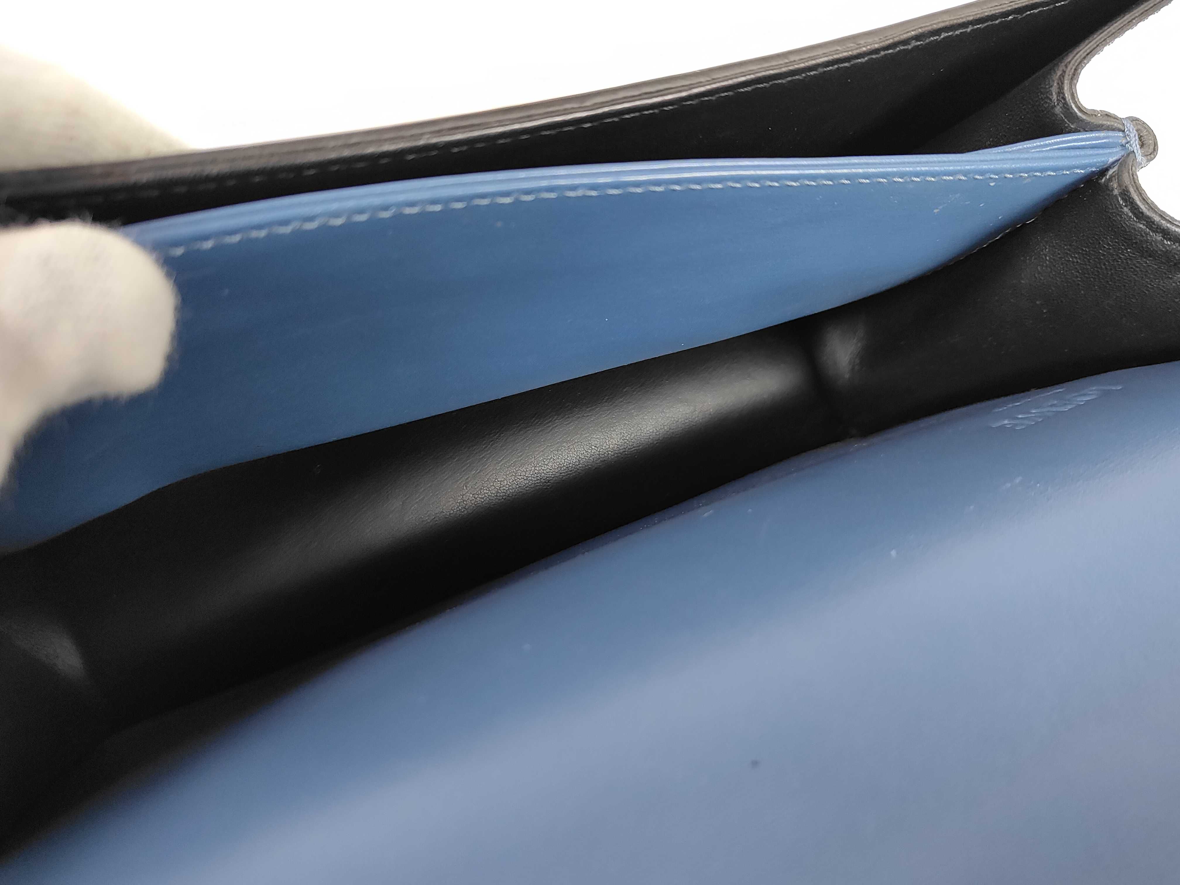 Barcelona Leather Shoulder Bag, Blue — view 10