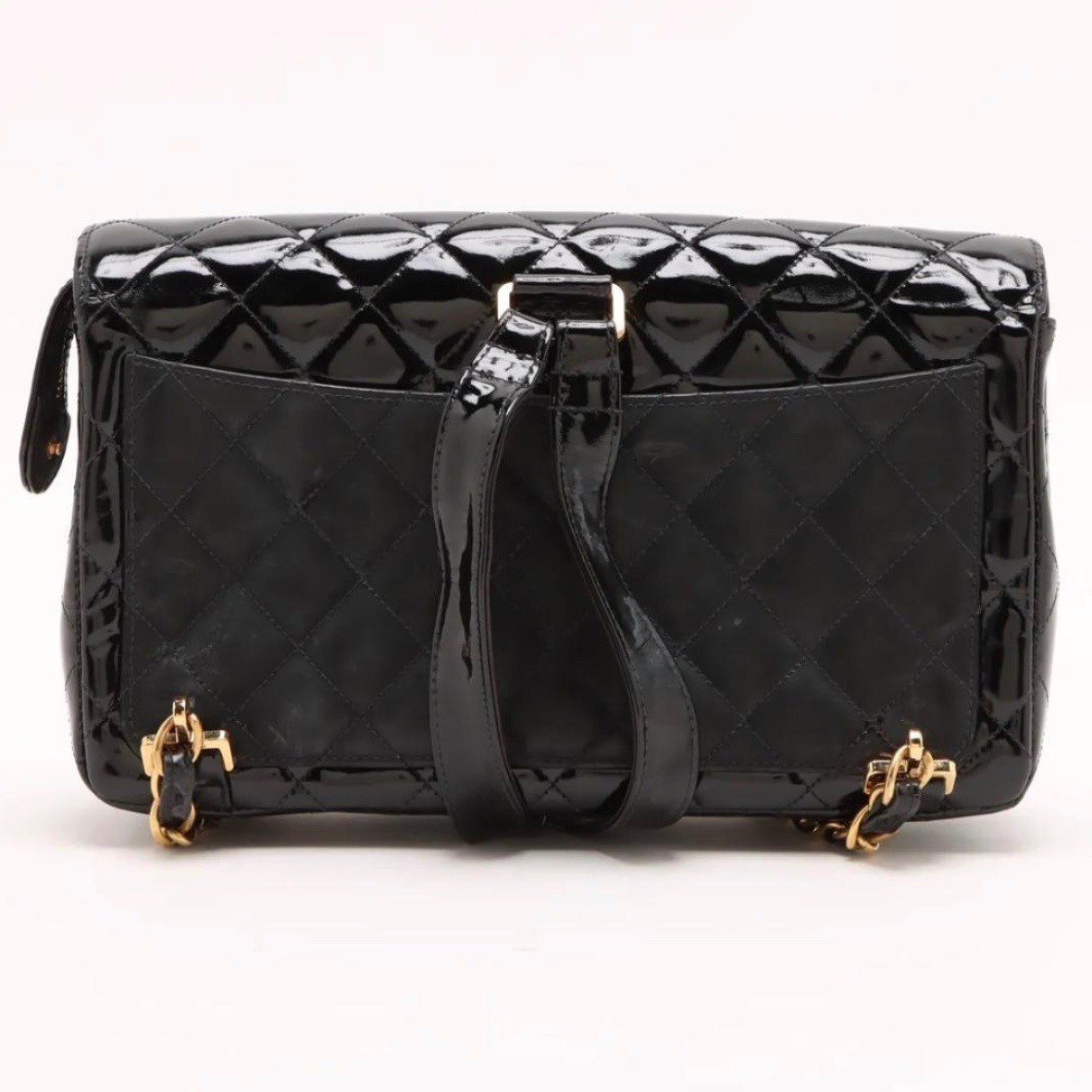 Matelassé Patent Leather Shoulder Bag Chain Backpack 3712513 — view 4