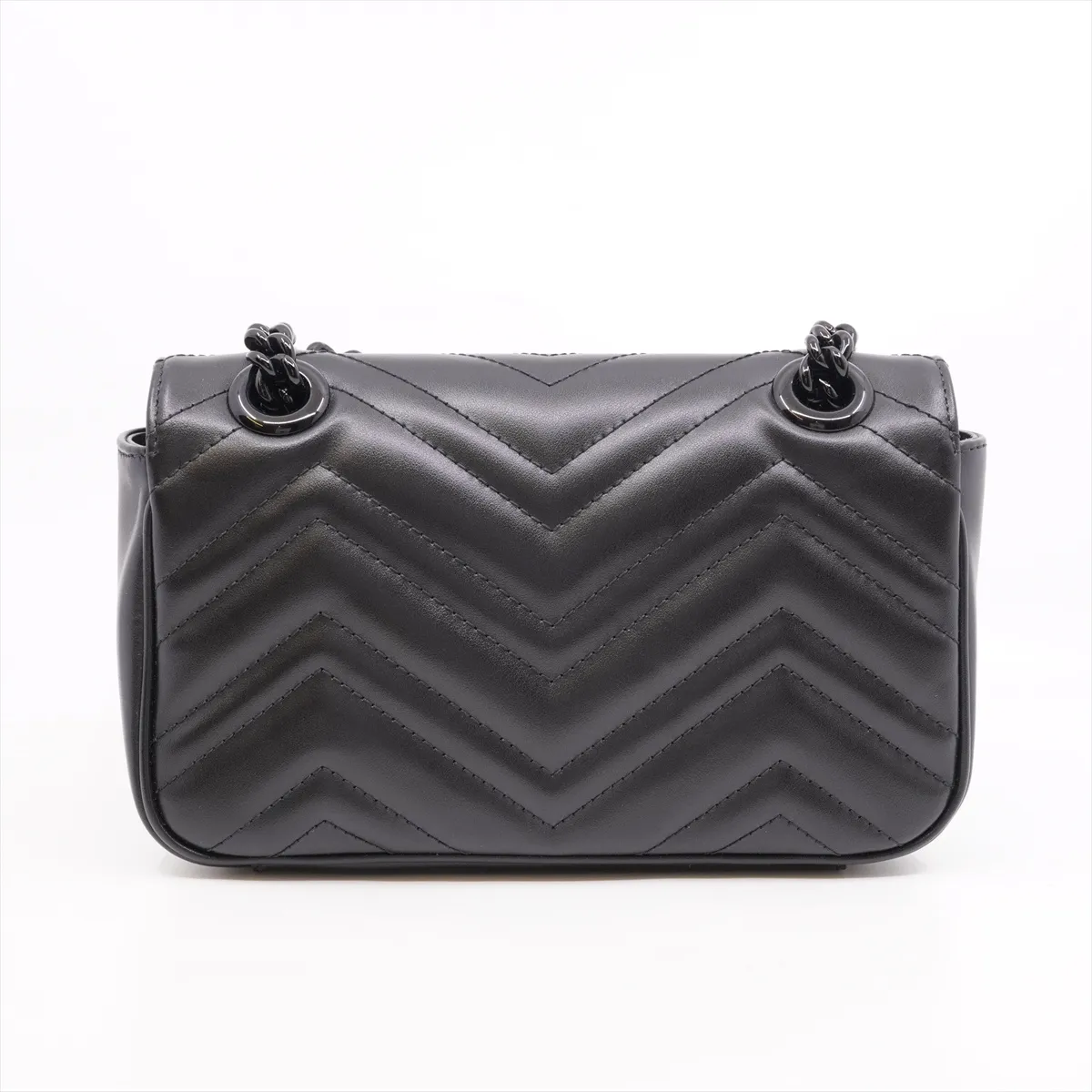 GG Marmont 446744 Leather Chain Shoulder Bag Black 446744-DTDFV-1000 Storage bag included — view 2