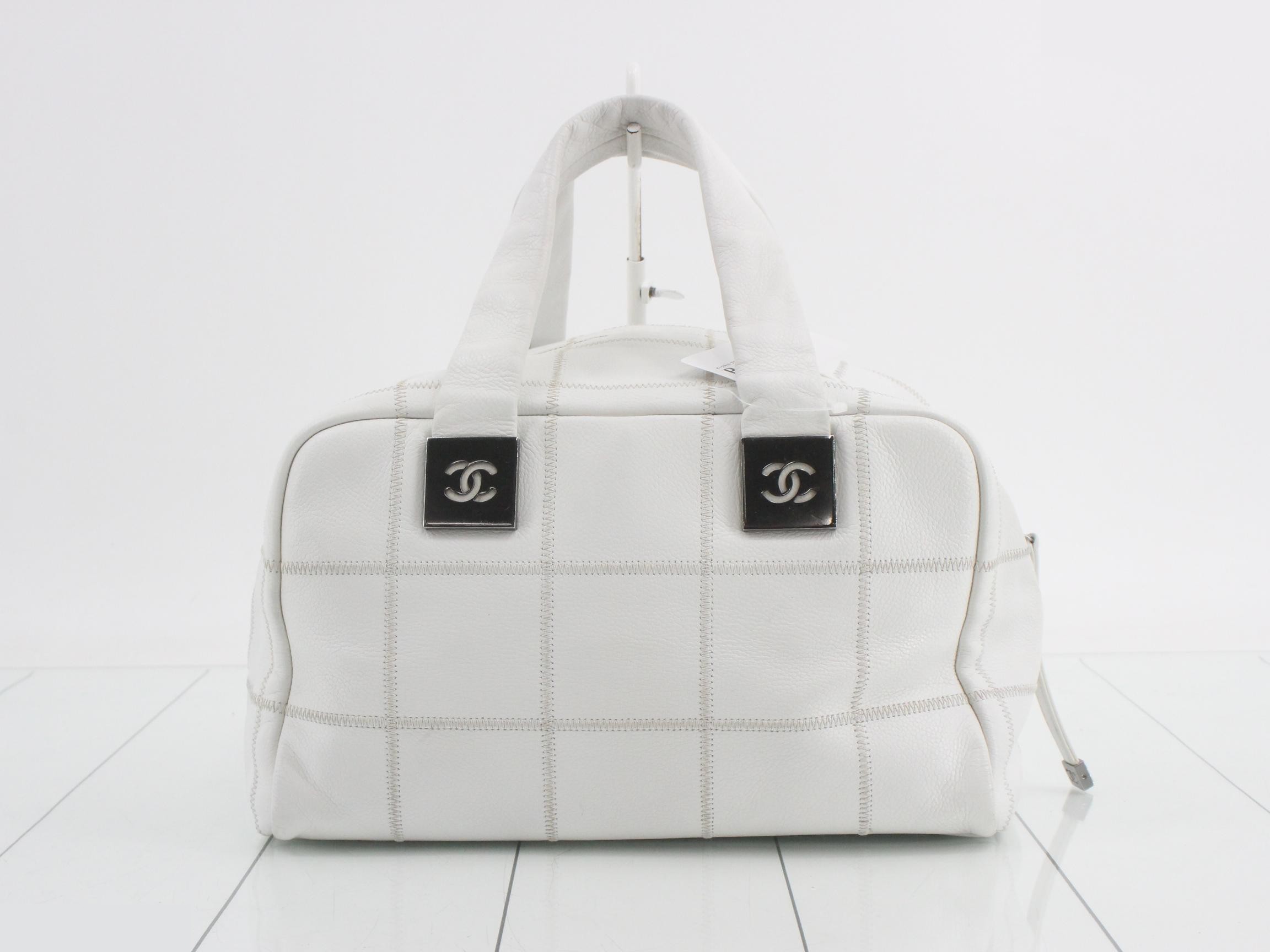 Boston bag, Coco Mark, white, leather — view 2