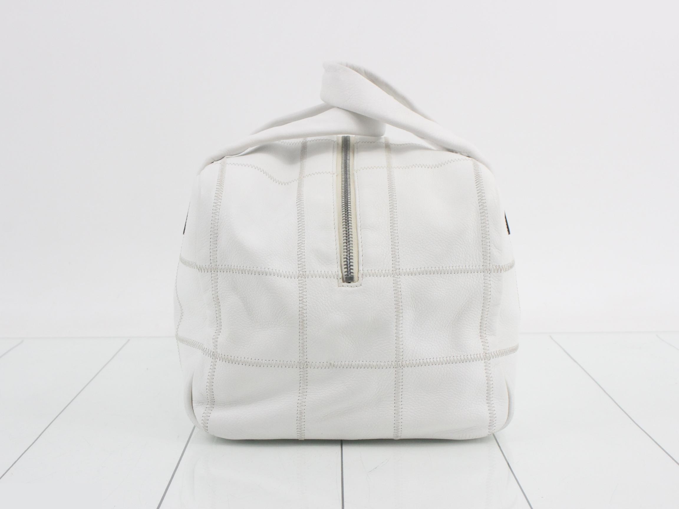 Boston bag, Coco Mark, white, leather — view 3