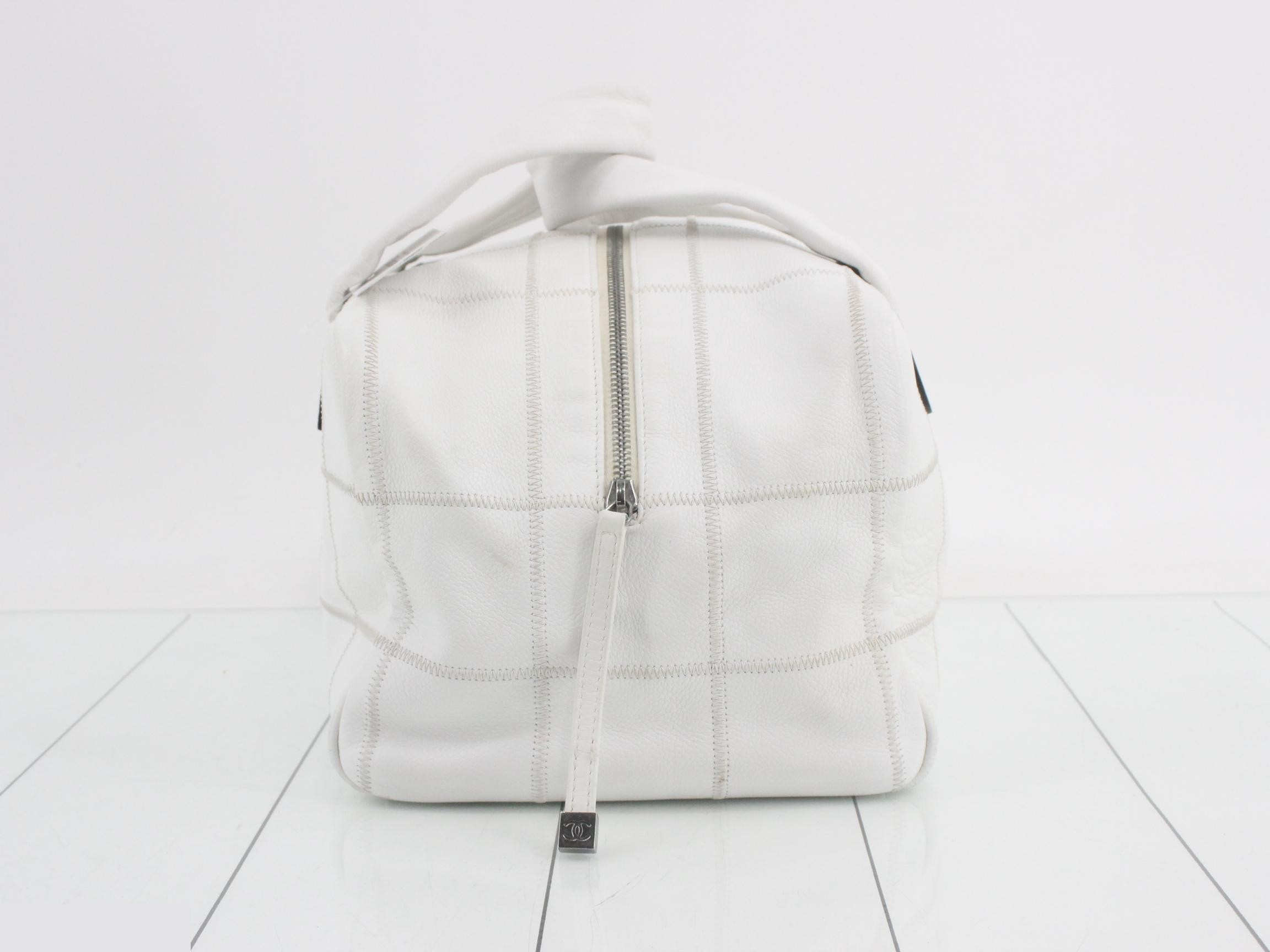 Boston bag, Coco Mark, white, leather — view 4