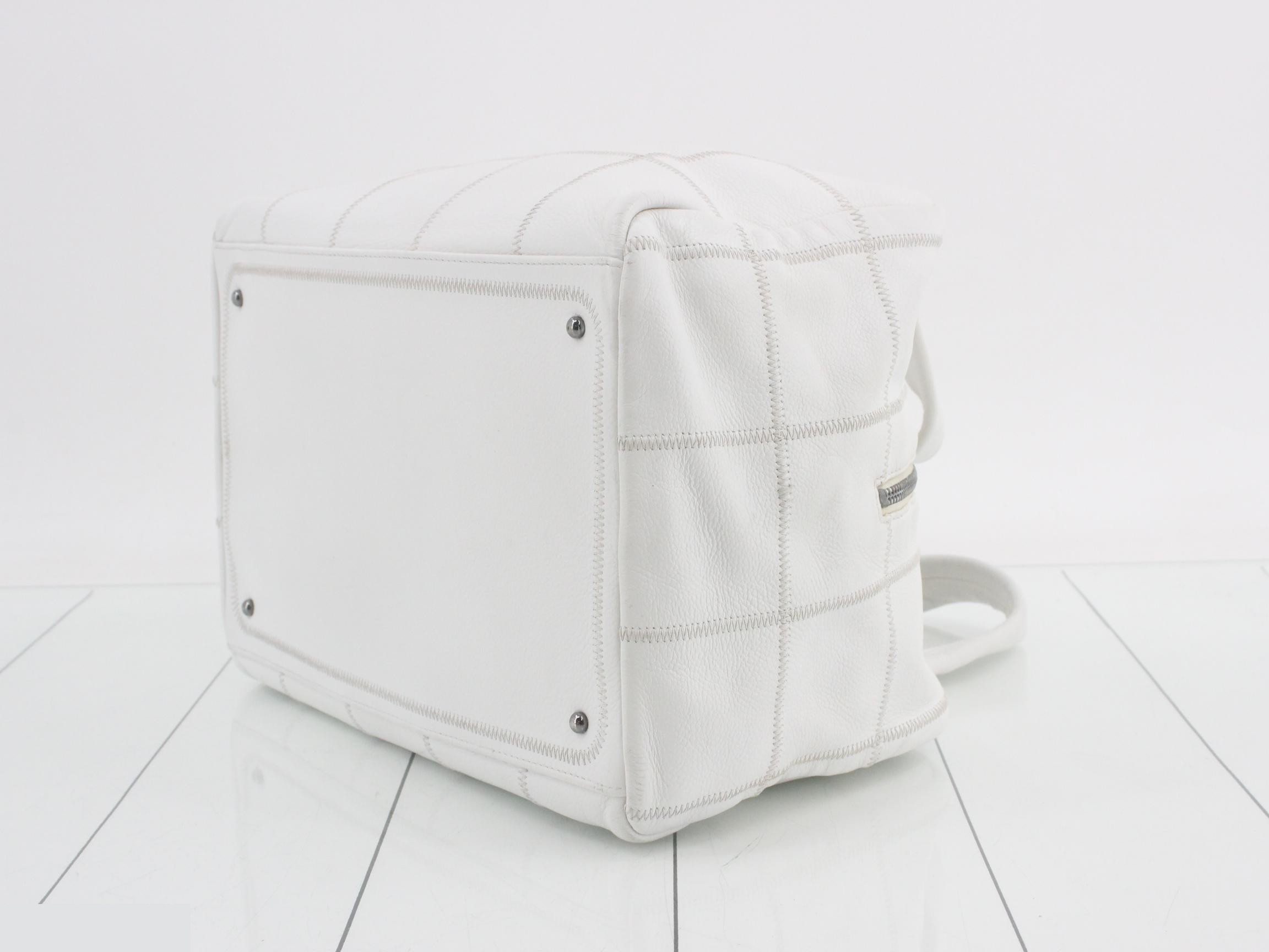 Boston bag, Coco Mark, white, leather — view 6