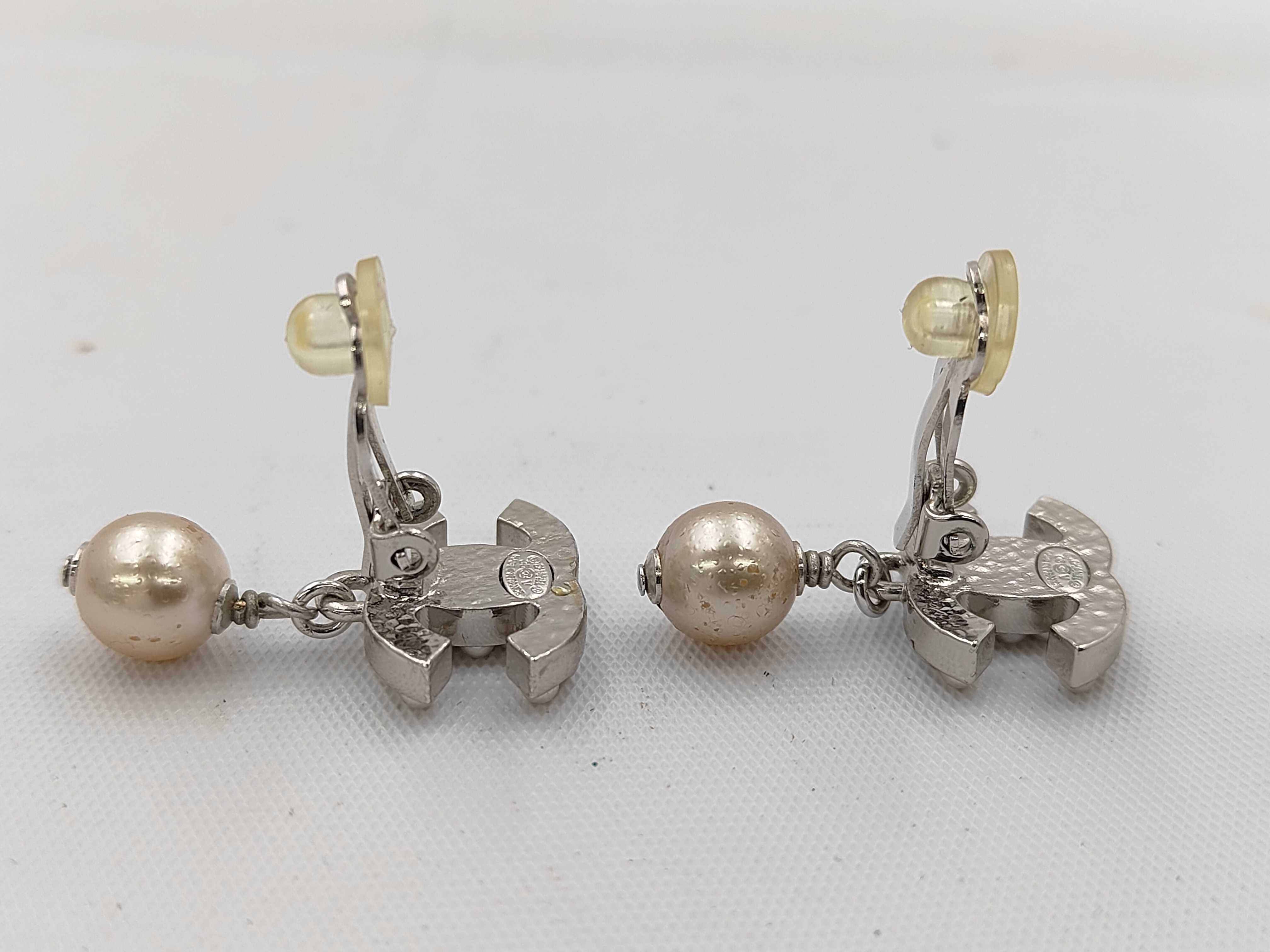 Coco Mark Silver Pearl Earrings — view 4