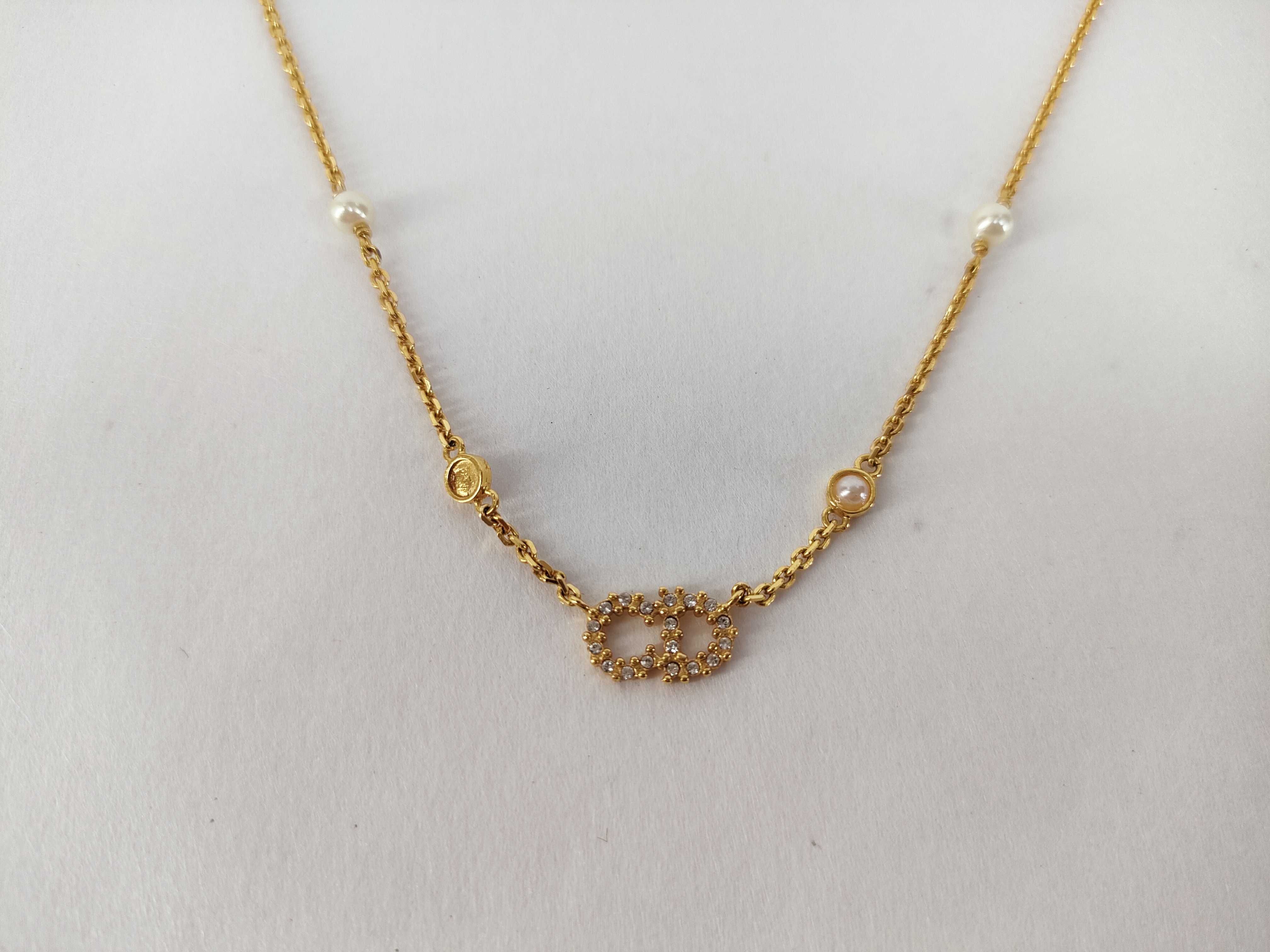 CD Rhinestone Pearl Necklace