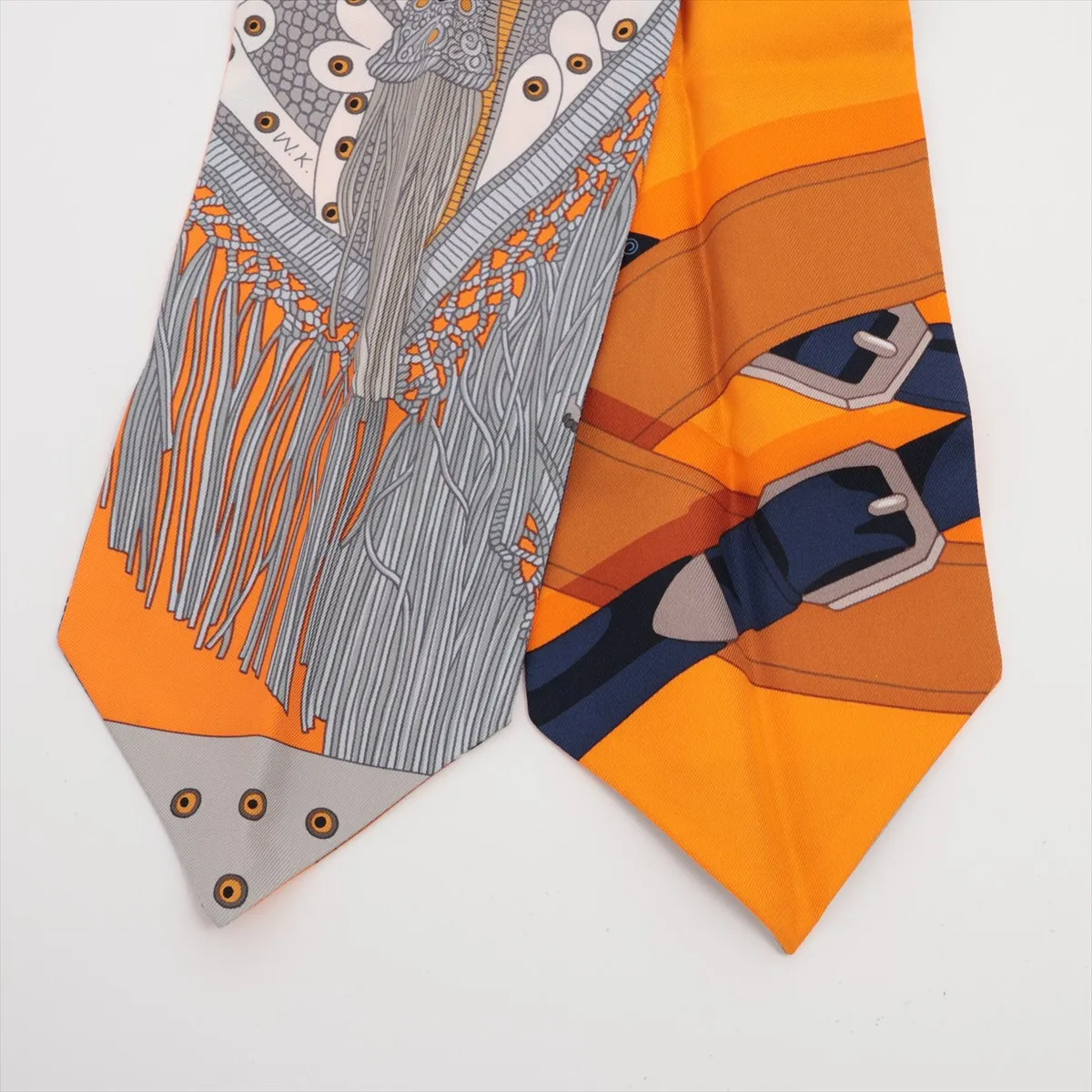 Twill Up Scarf, Silk, Orange. — view 2