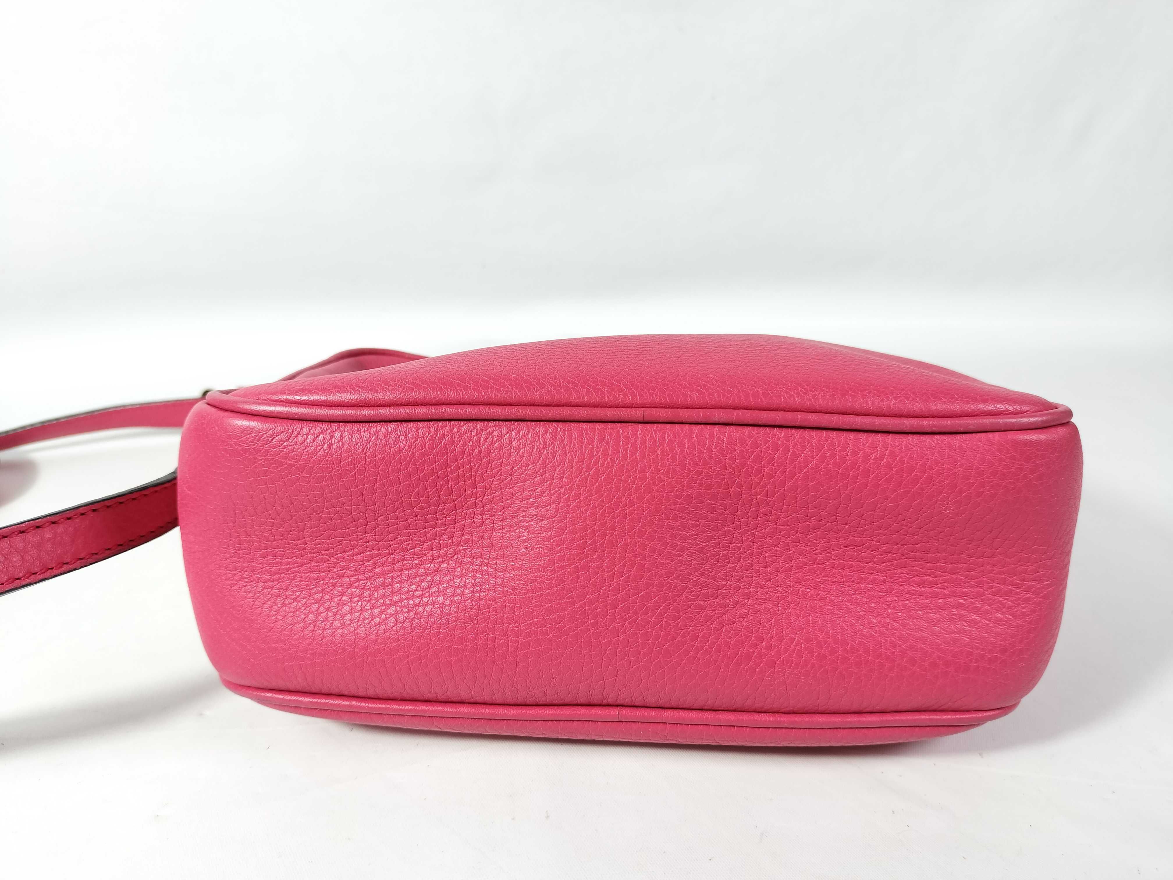 Soho Leather Shoulder Bag, Pink — view 7