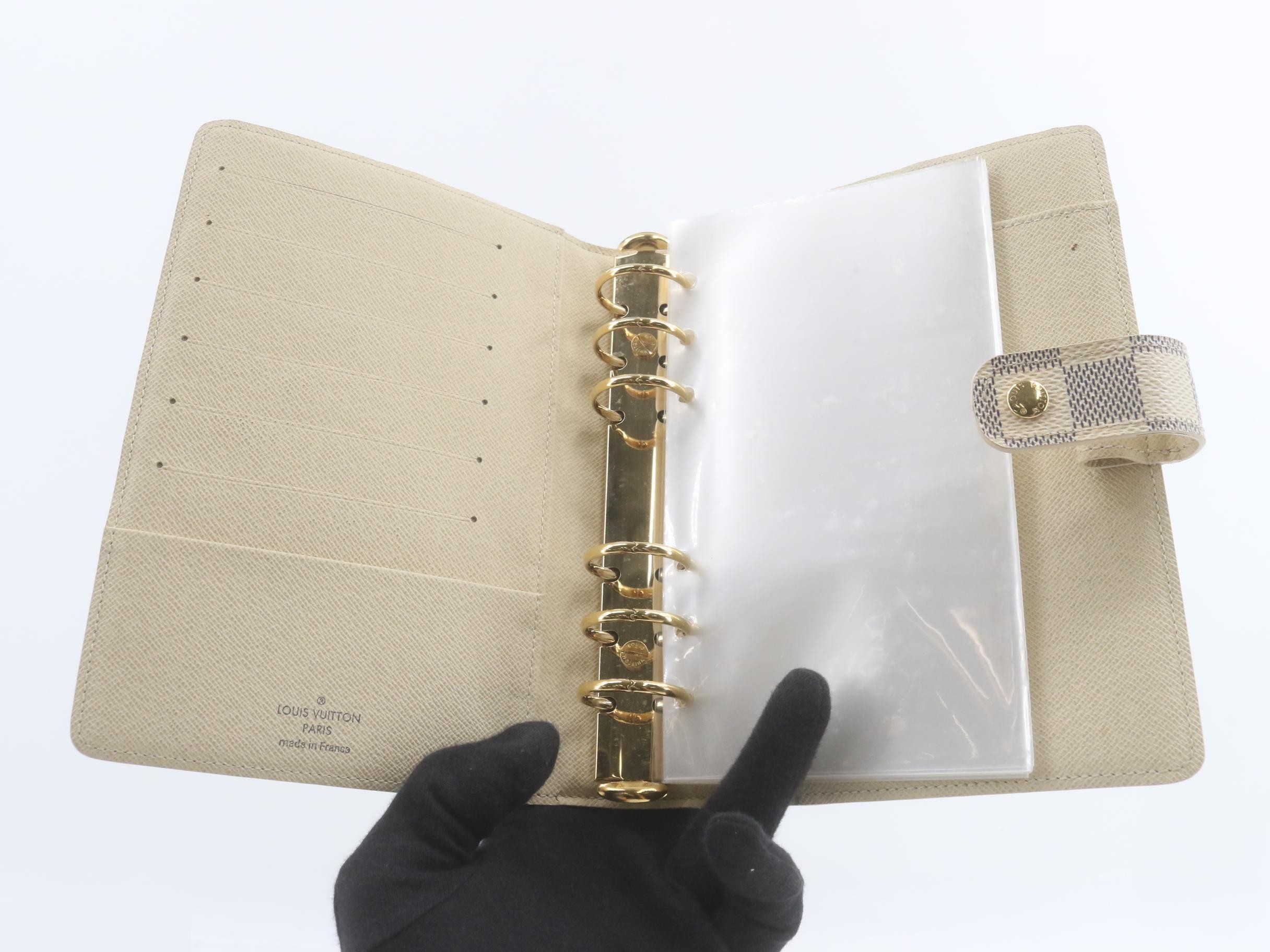 R20707 Agenda MM Notebook Cover, Damier Azur, Beige — view 4