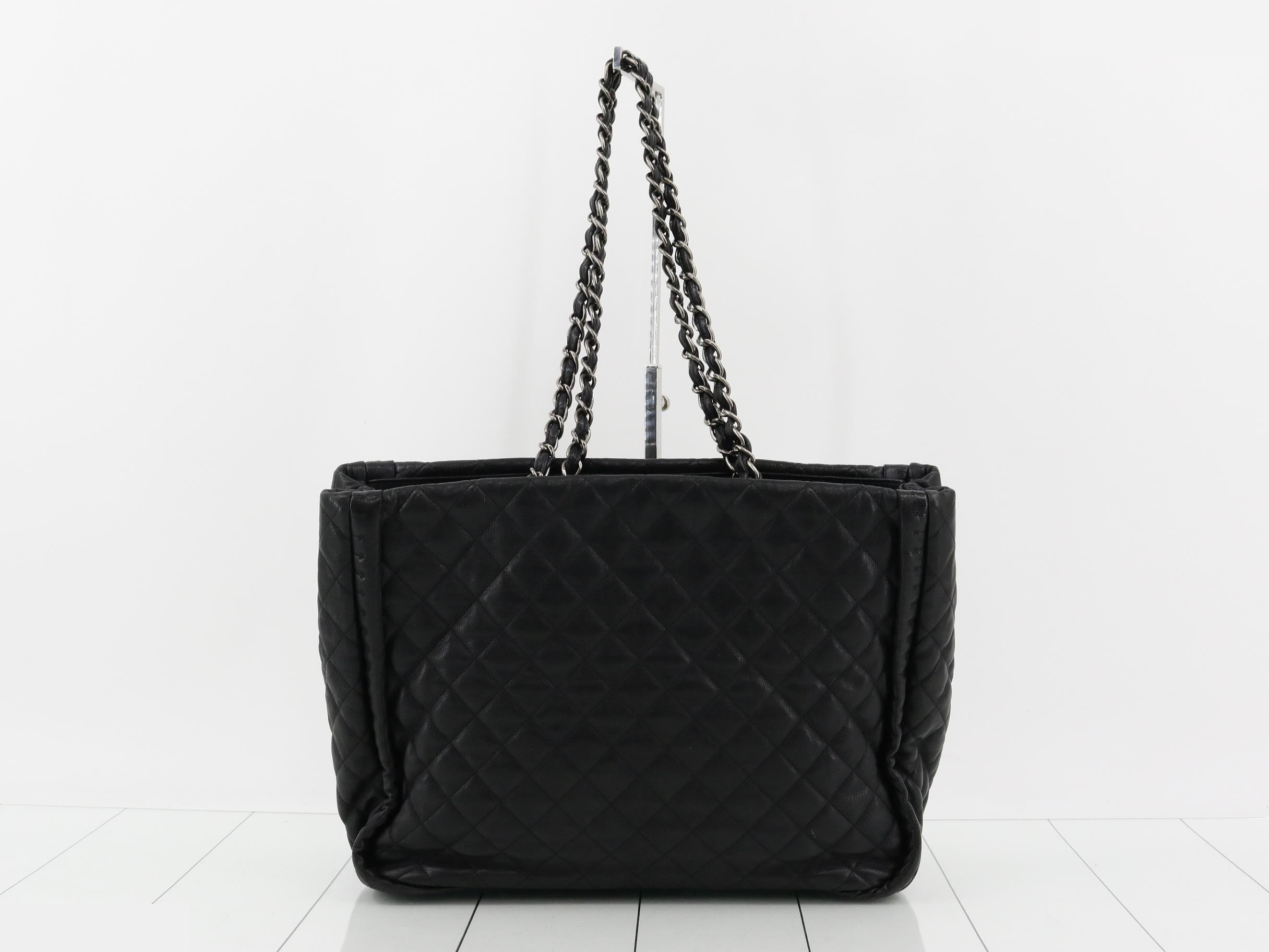Caviar leather matelassé tote bag — view 2