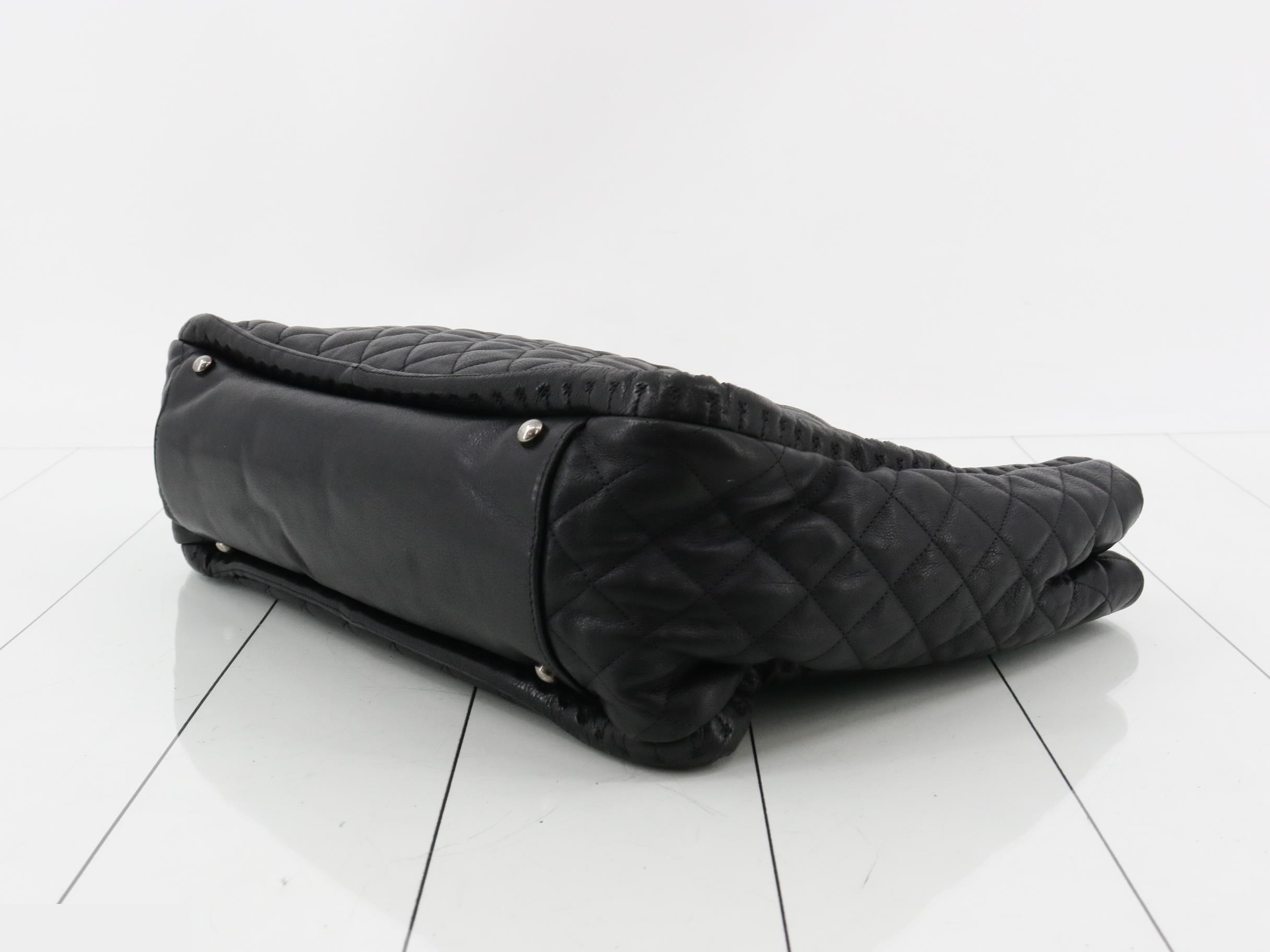 Caviar leather matelassé tote bag — view 6