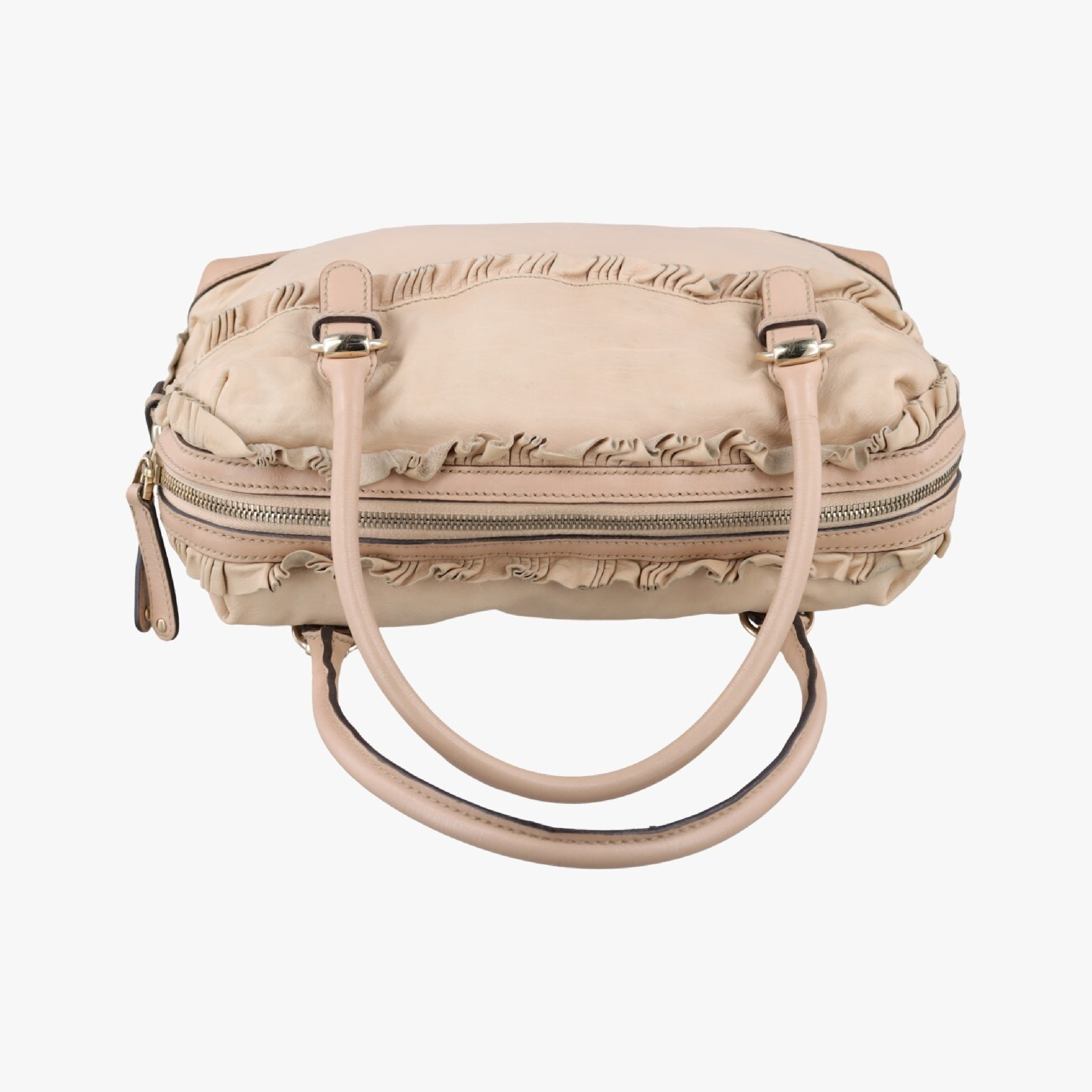 Sabrina Boston Beige Leather Handbag 189848 D1871102 — view 5