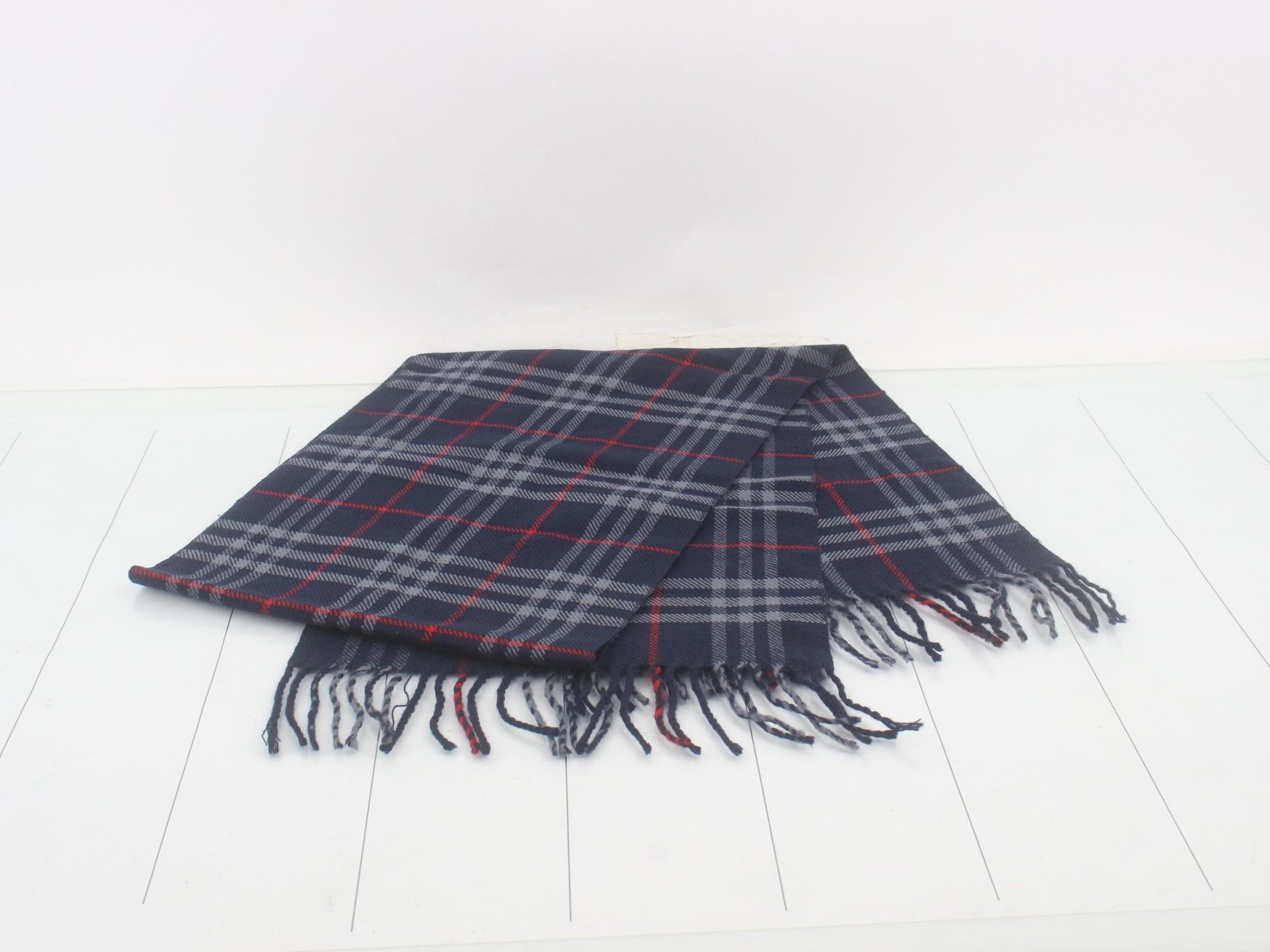 Tag attached, 100% cashmere check scarf — view 3