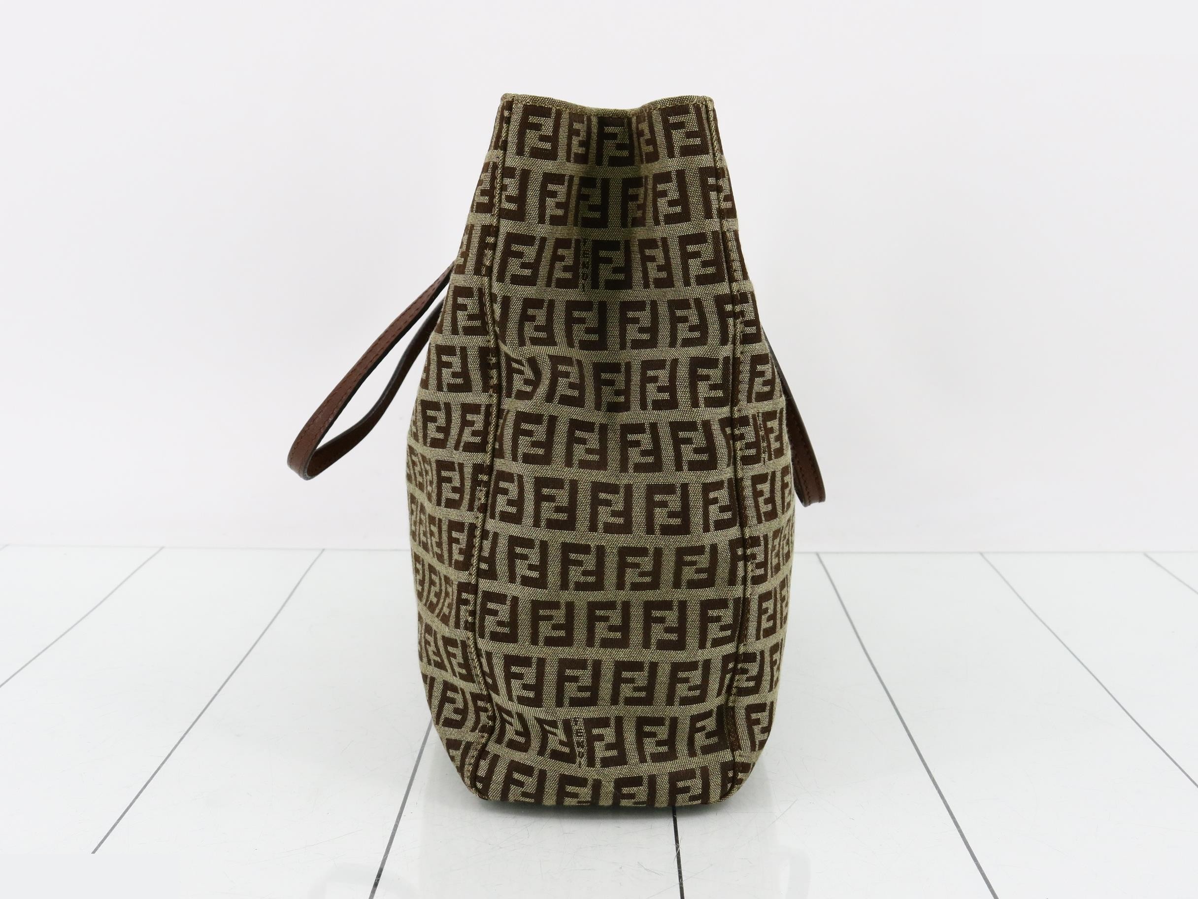 Zucchino Shopper Tote, Brown, Gold Hardware, 30 x 27 x 8 cm — view 3