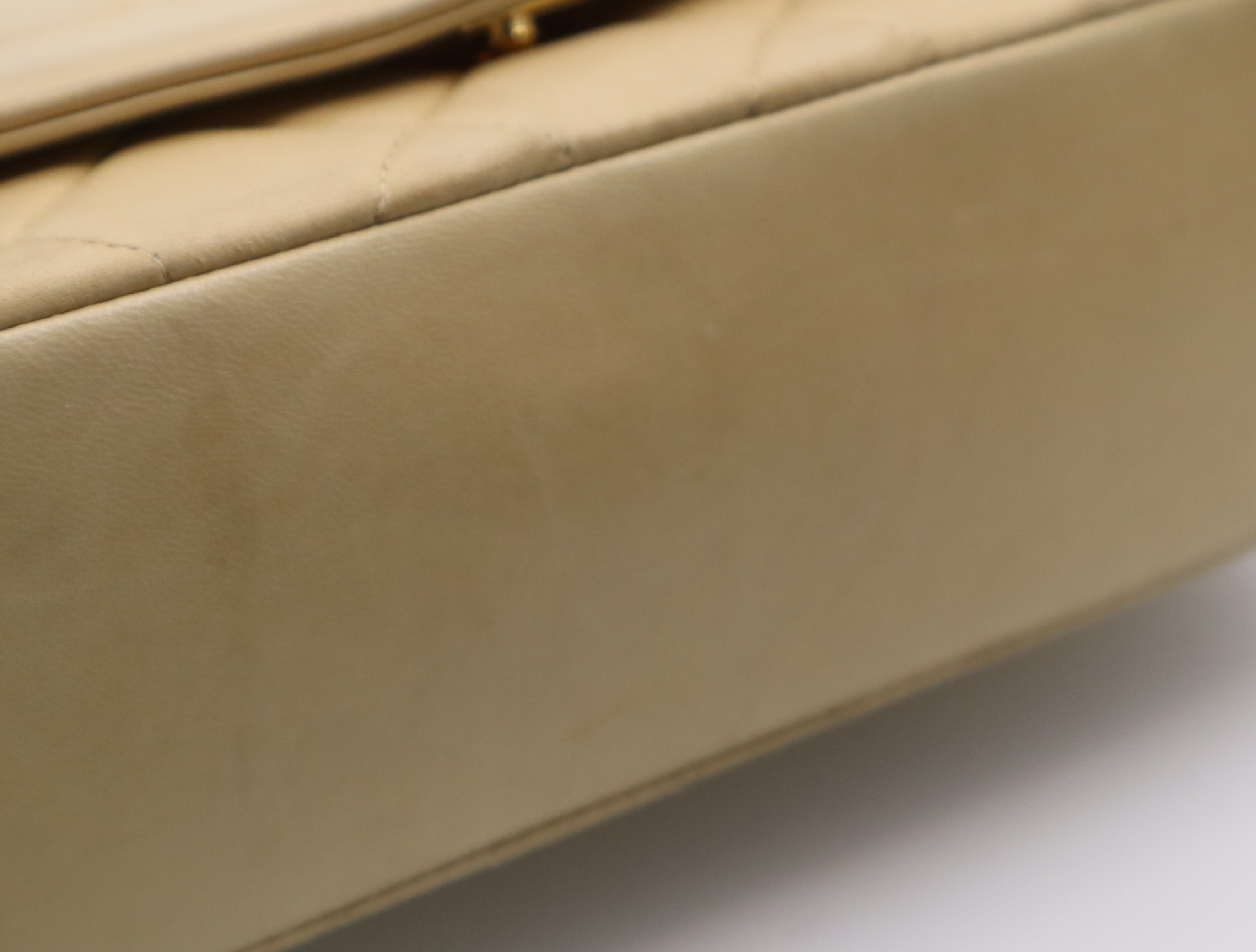 Lambskin Matelassé Diana 22 Small Flap Small Chain Gold Hardware Beige Shoulder Bag with Box — view 11
