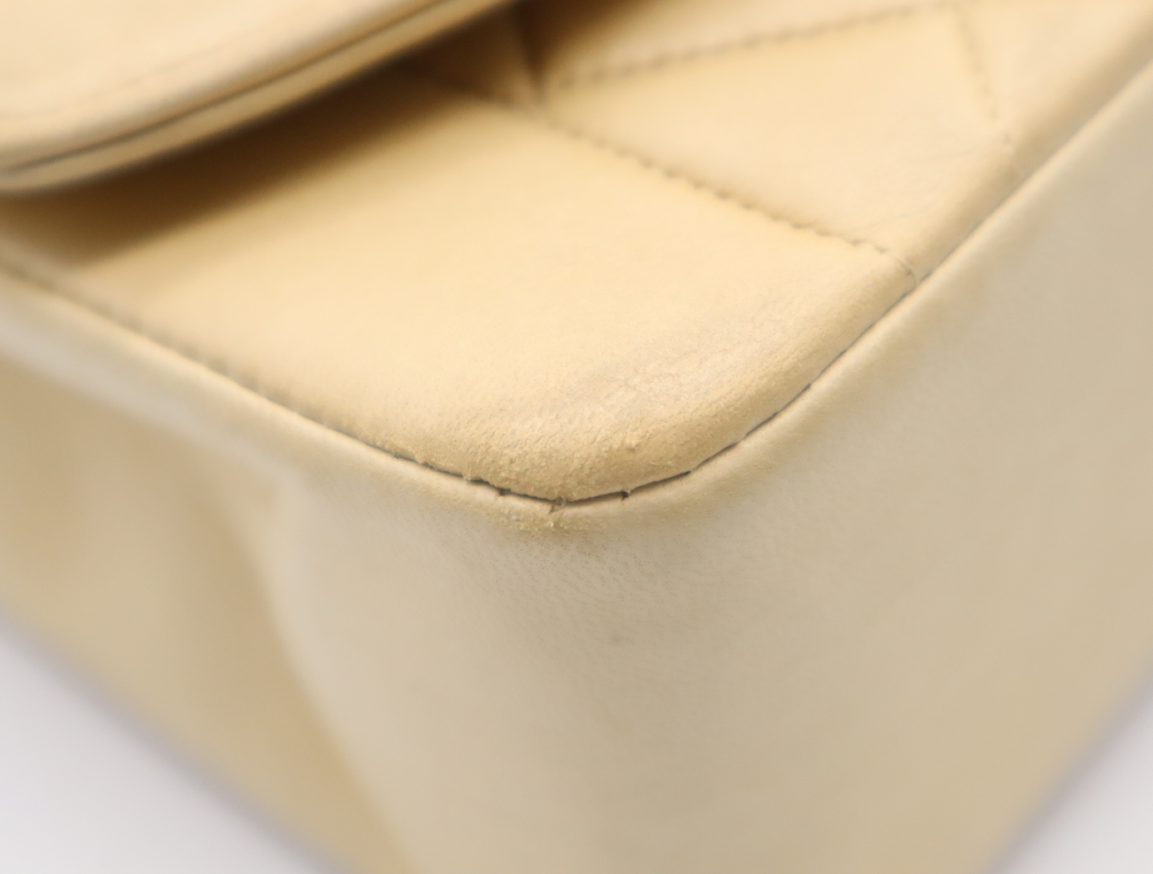 Lambskin Matelassé Diana 22 Small Flap Small Chain Gold Hardware Beige Shoulder Bag with Box — view 6