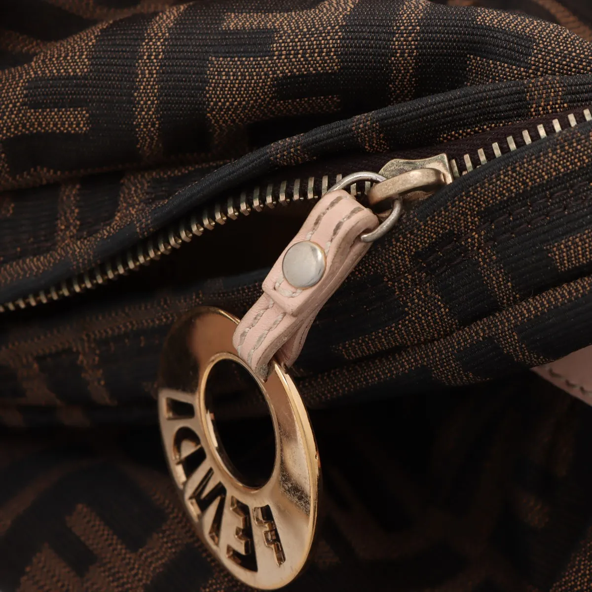 Zucca Canvas x Leather Shoulder Bag Brown x Pink 8BR448 — view 12
