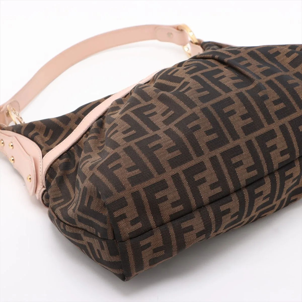 Zucca Canvas x Leather Shoulder Bag Brown x Pink 8BR448 — view 4
