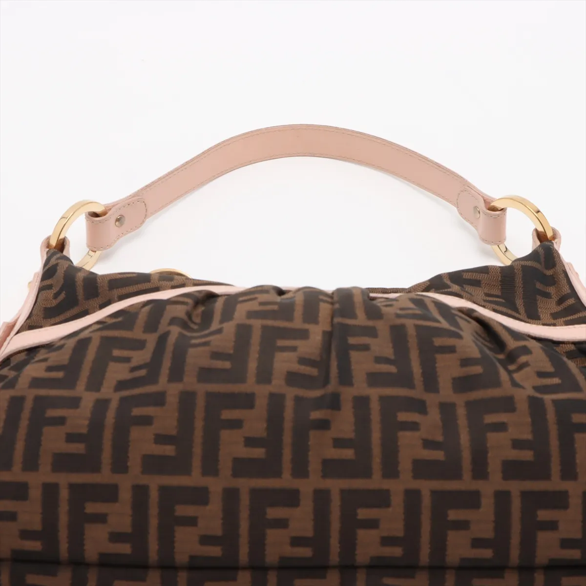 Zucca Canvas x Leather Shoulder Bag Brown x Pink 8BR448 — view 6