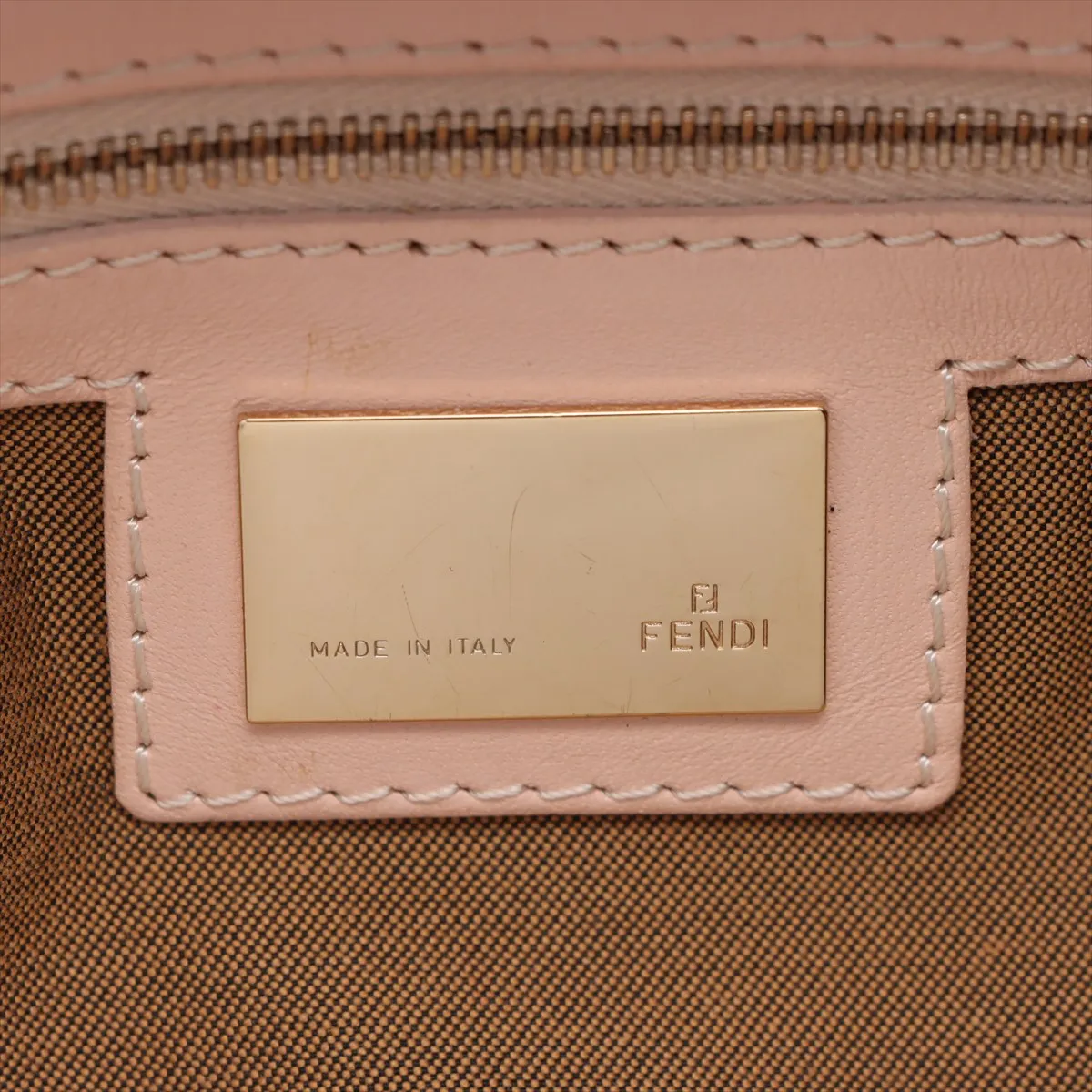 Zucca Canvas x Leather Shoulder Bag Brown x Pink 8BR448 — view 9