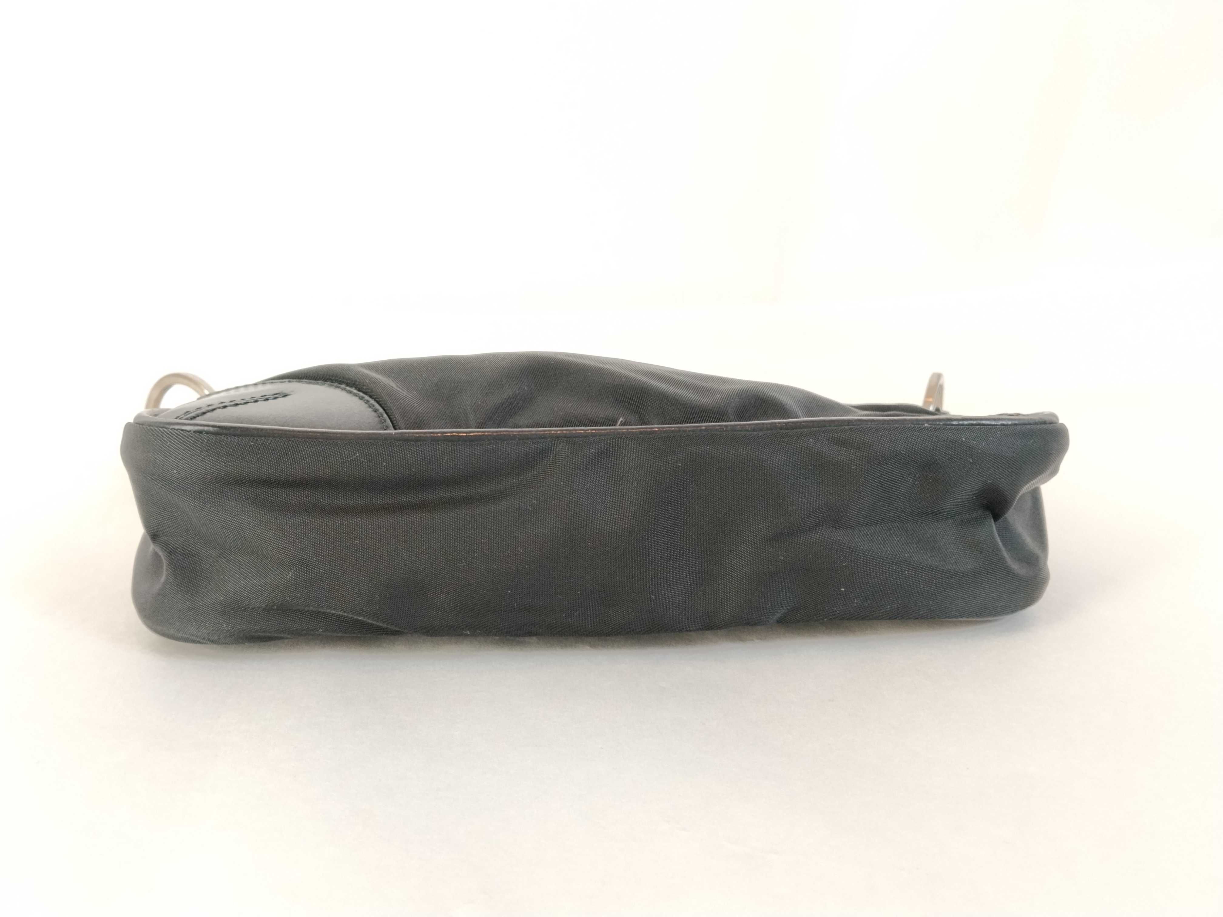 Nylon Prada Triangle Logo Nylon Leather Handbag Accessory Pouch — view 7