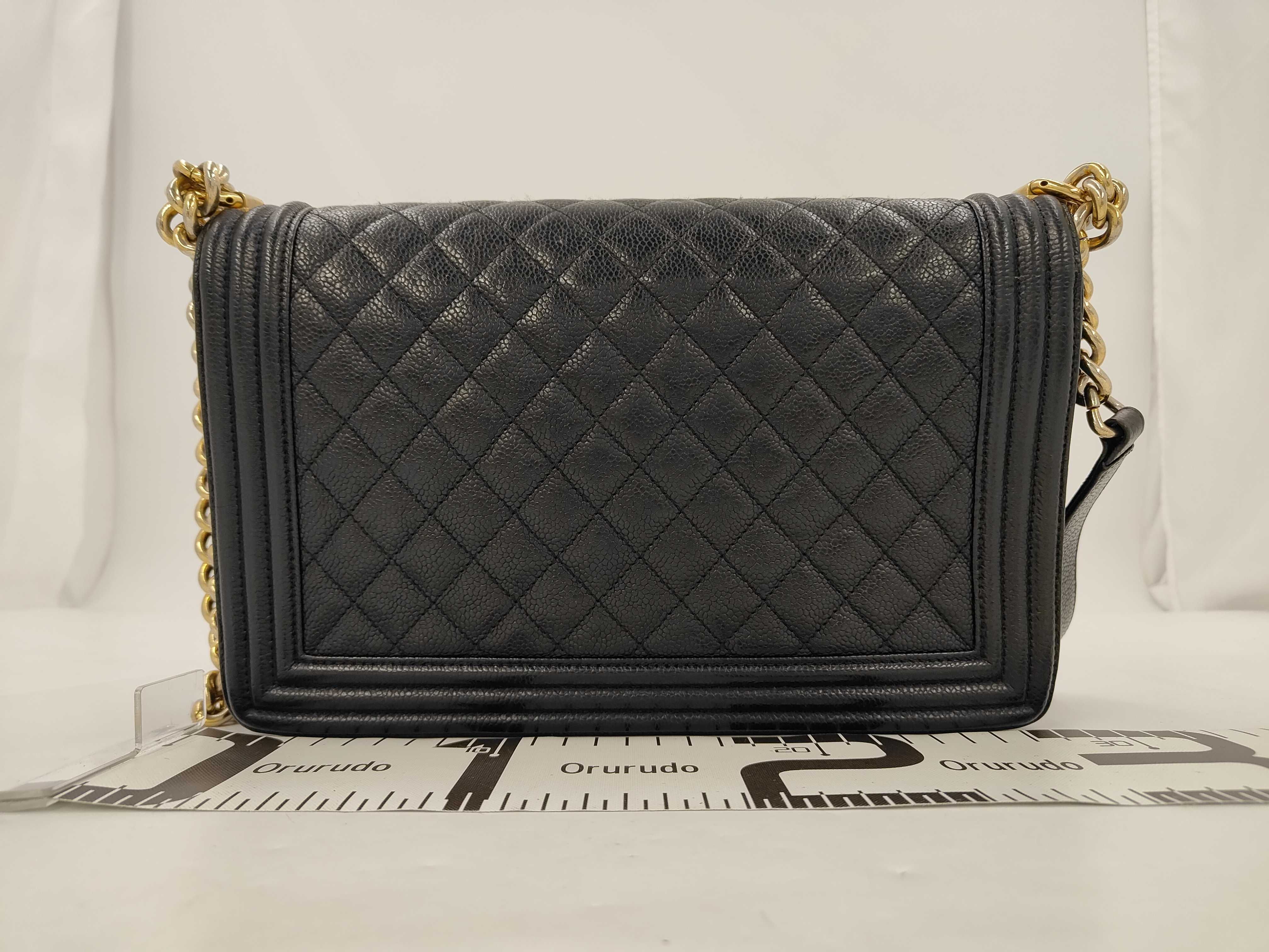 Boy Chanel 28 Large Caviar Skin Black with Gold Hardware, Serial Number 23-series, A92193 Shoulder Bag — view 2