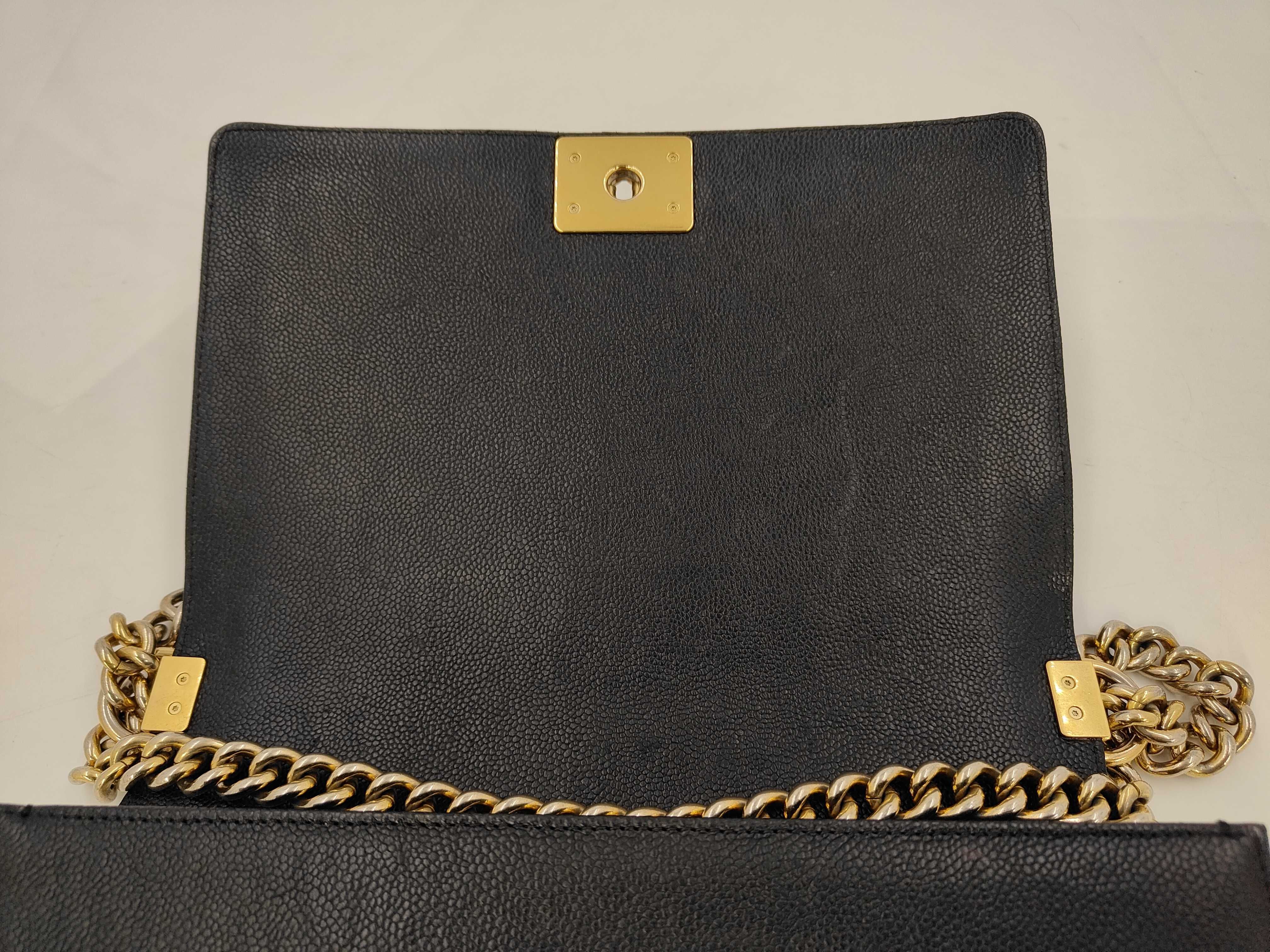 Boy Chanel 28 Large Caviar Skin Black with Gold Hardware, Serial Number 23-series, A92193 Shoulder Bag — view 11