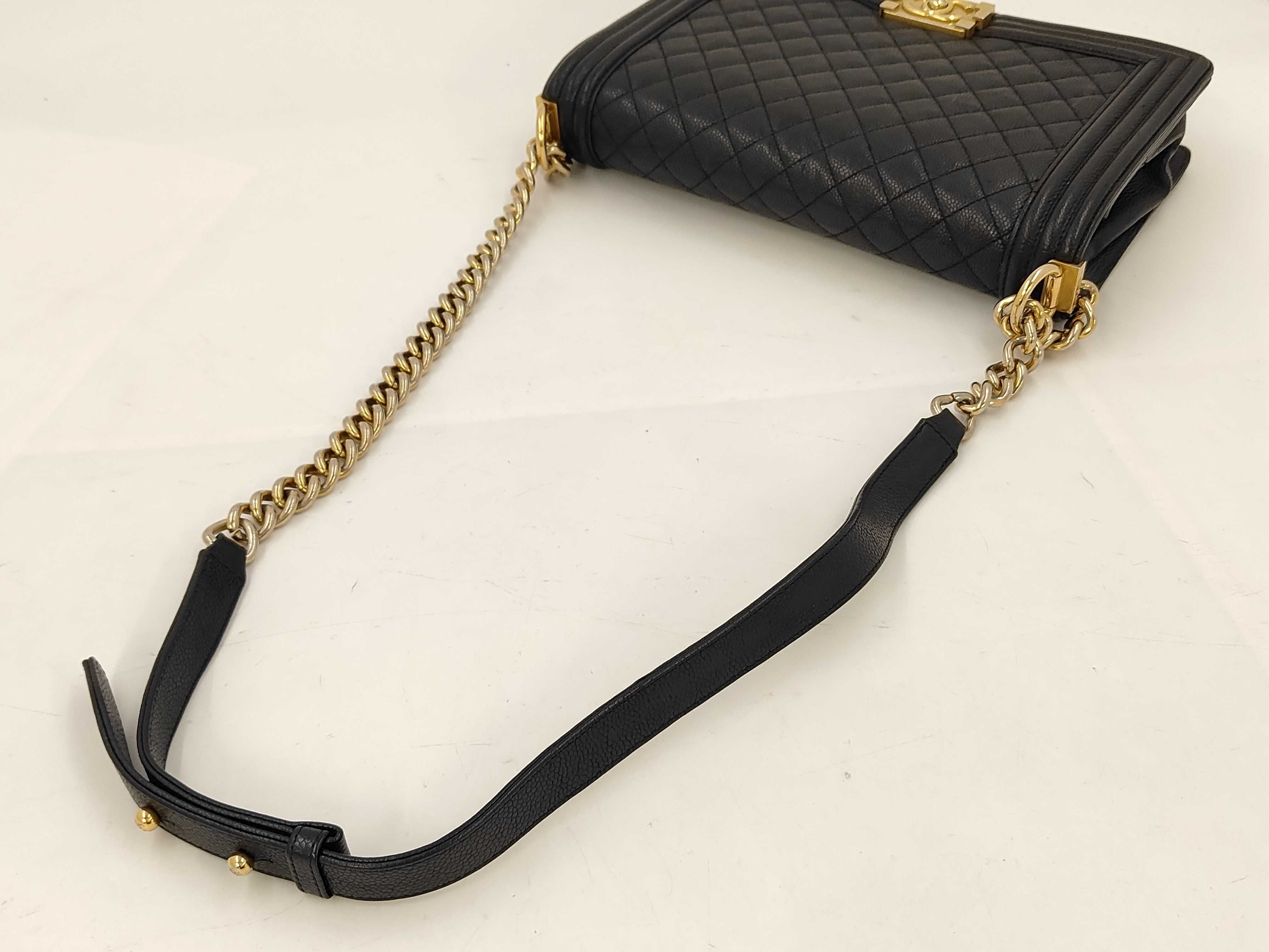 Boy Chanel 28 Large Caviar Skin Black with Gold Hardware, Serial Number 23-series, A92193 Shoulder Bag — view 3