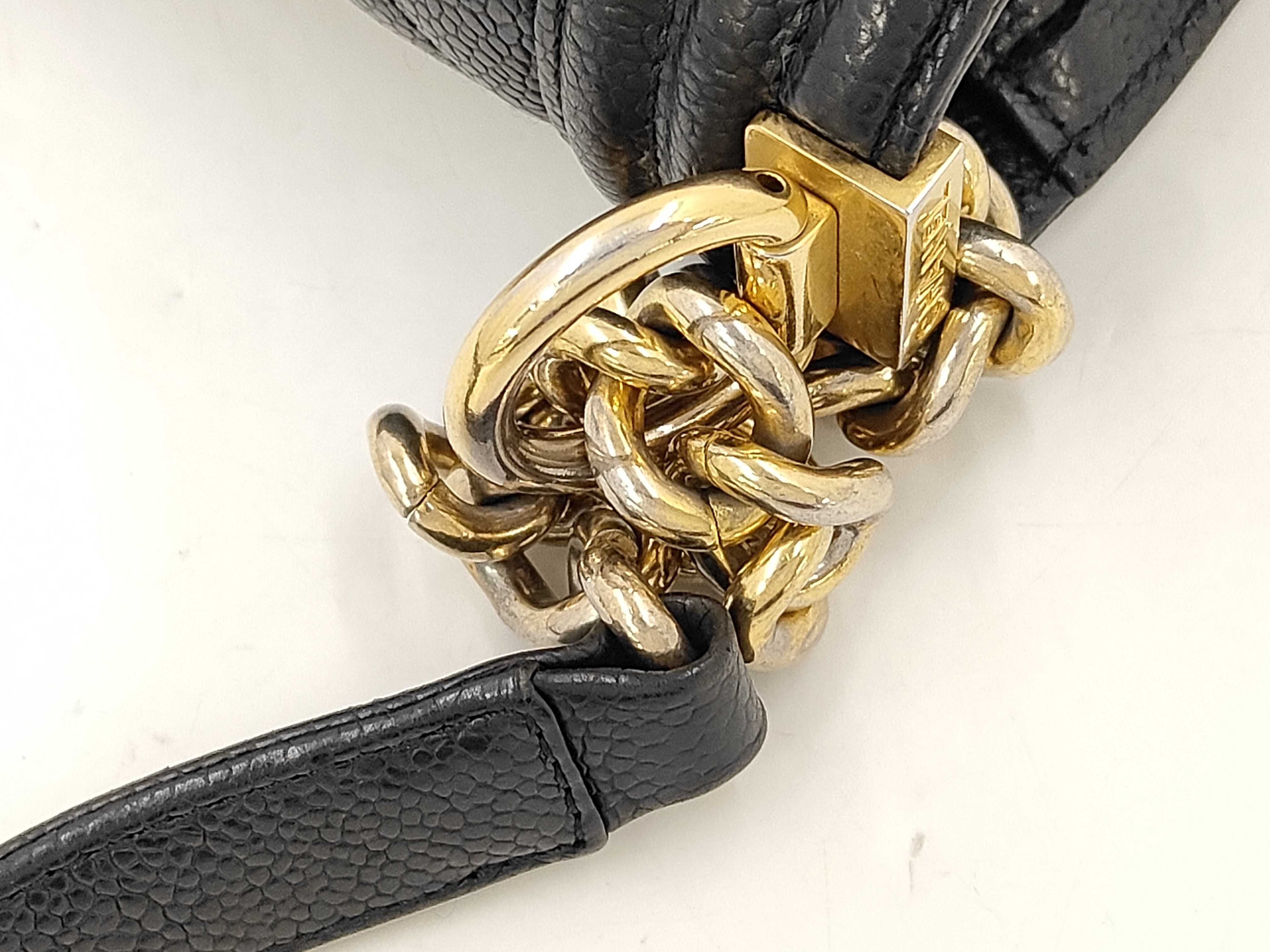 Boy Chanel 28 Large Caviar Skin Black with Gold Hardware, Serial Number 23-series, A92193 Shoulder Bag — view 5