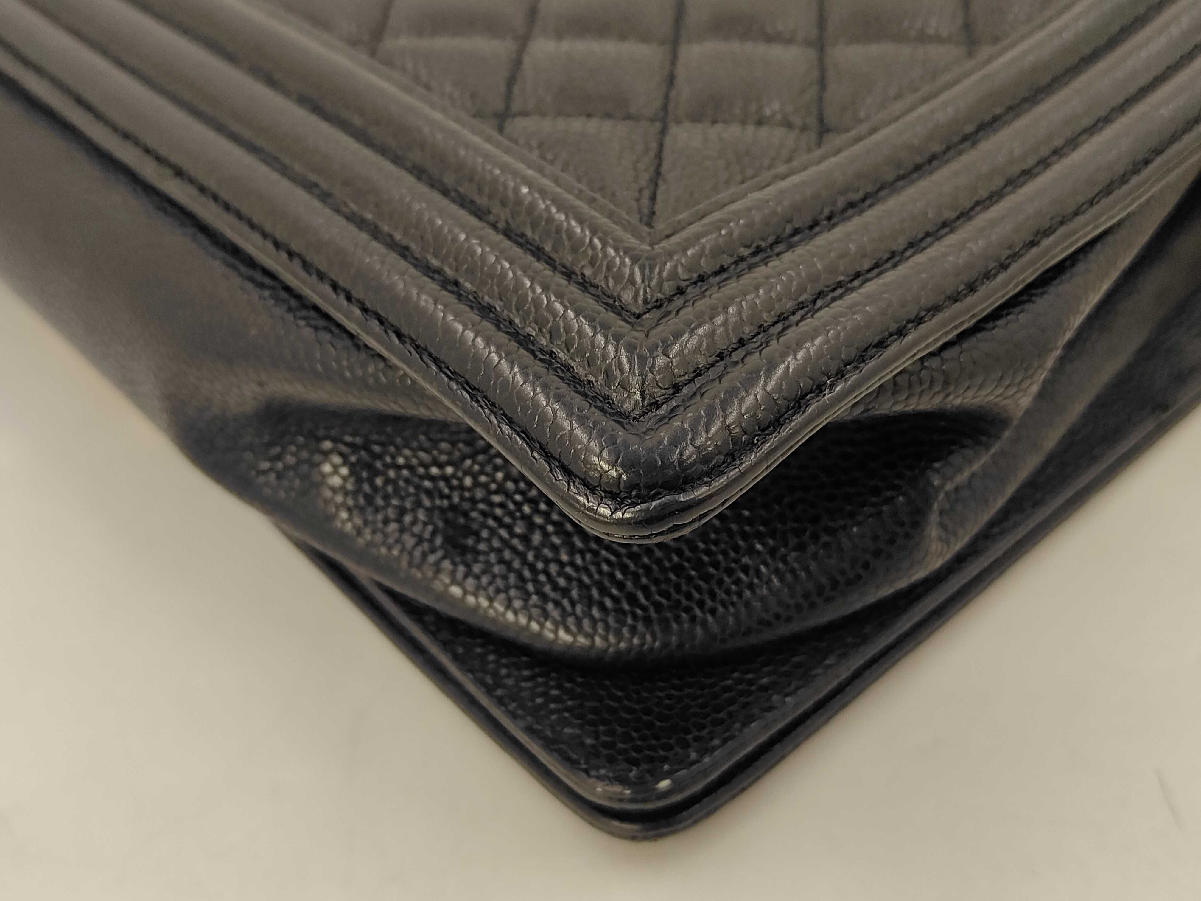 Boy Chanel 28 Large Caviar Skin Black with Gold Hardware, Serial Number 23-series, A92193 Shoulder Bag — view 7