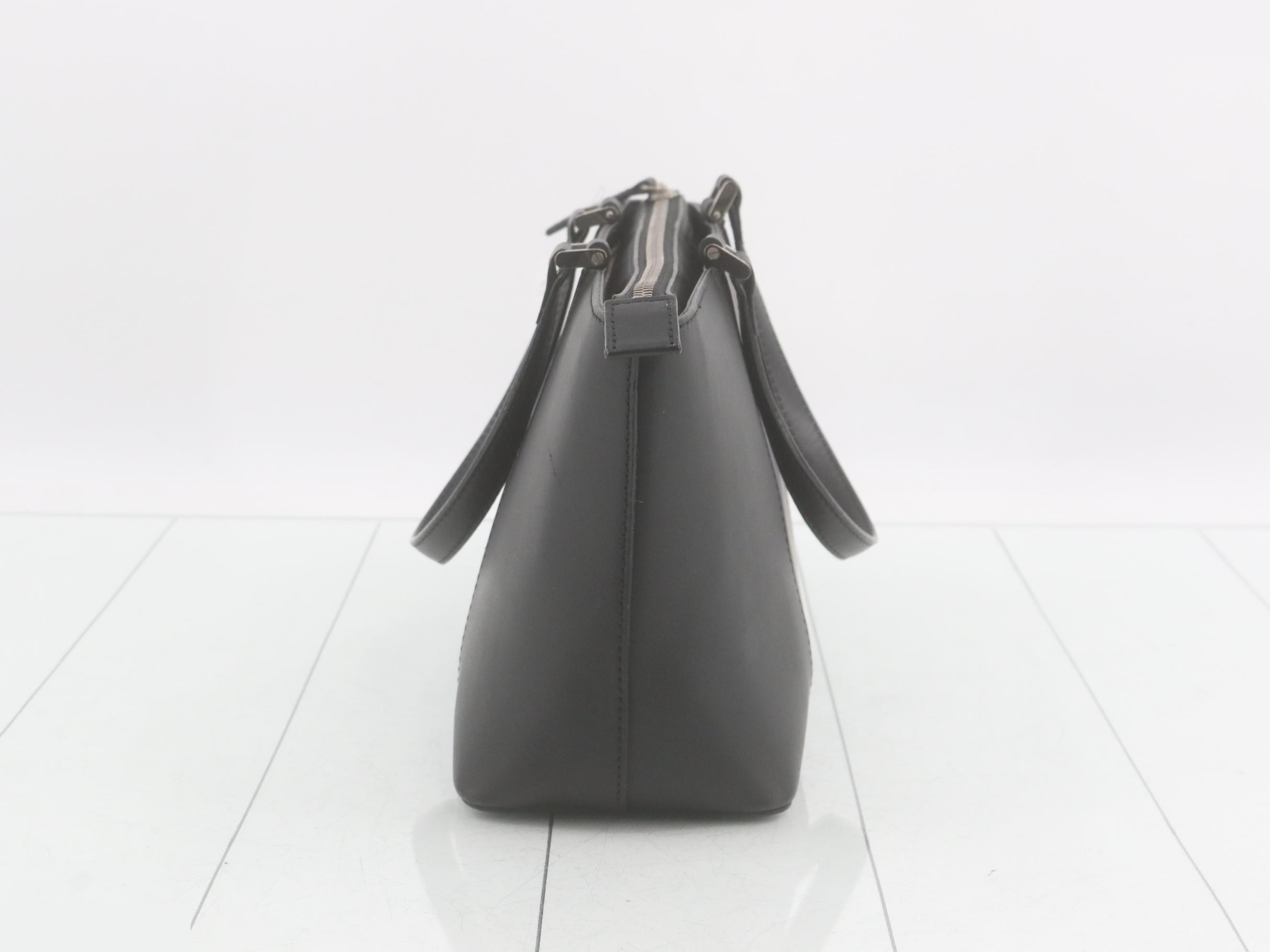 Leather, black, Nova check handbag — view 3